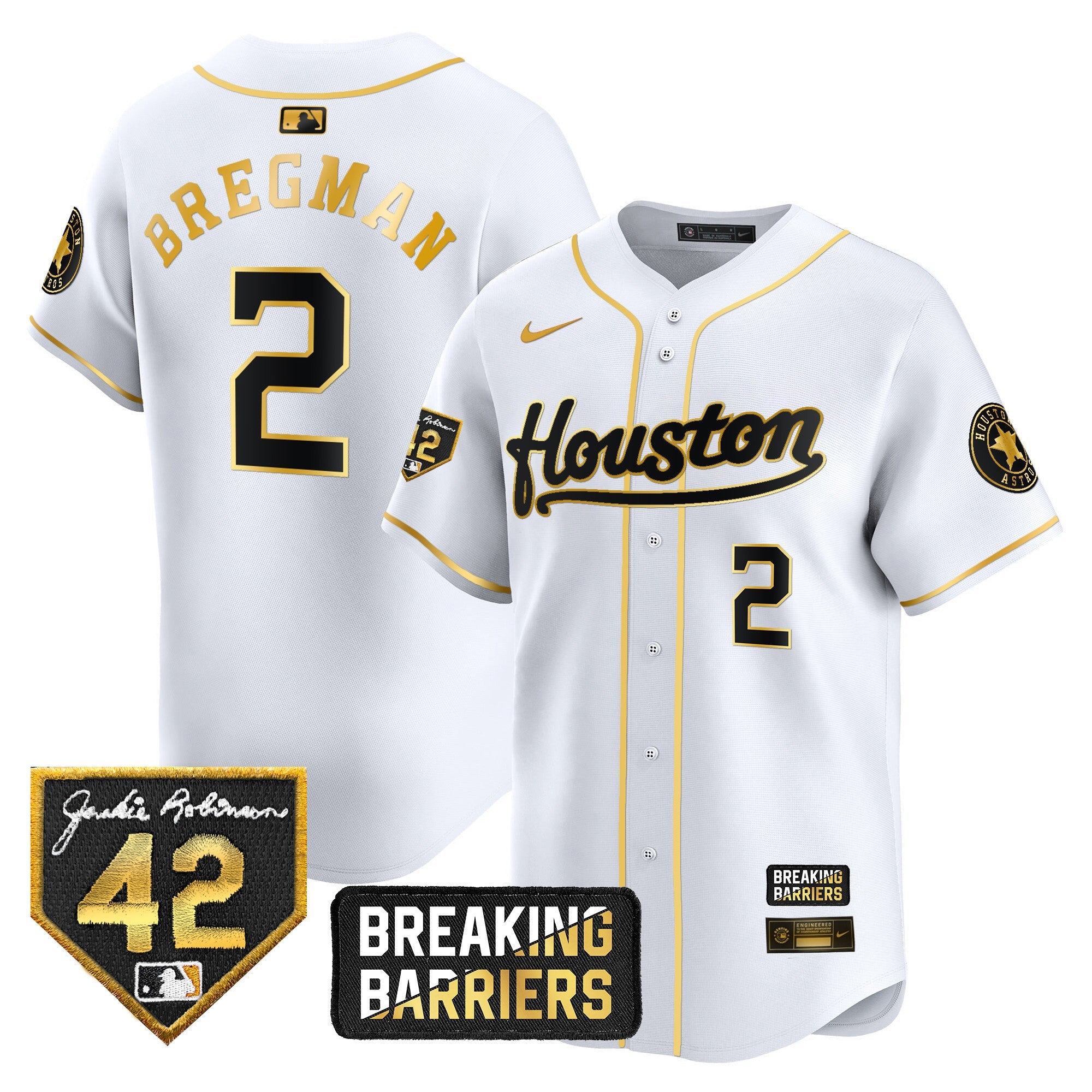 Men’s Houston Jackie Robinson Breaking Barriers Patch Vapor Premier Limited Jersey