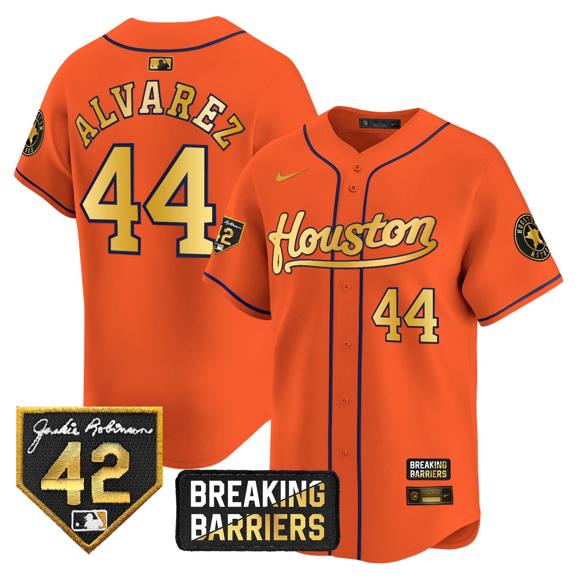 Men’s Houston Jackie Robinson Breaking Barriers Patch Vapor Premier Limited Jersey