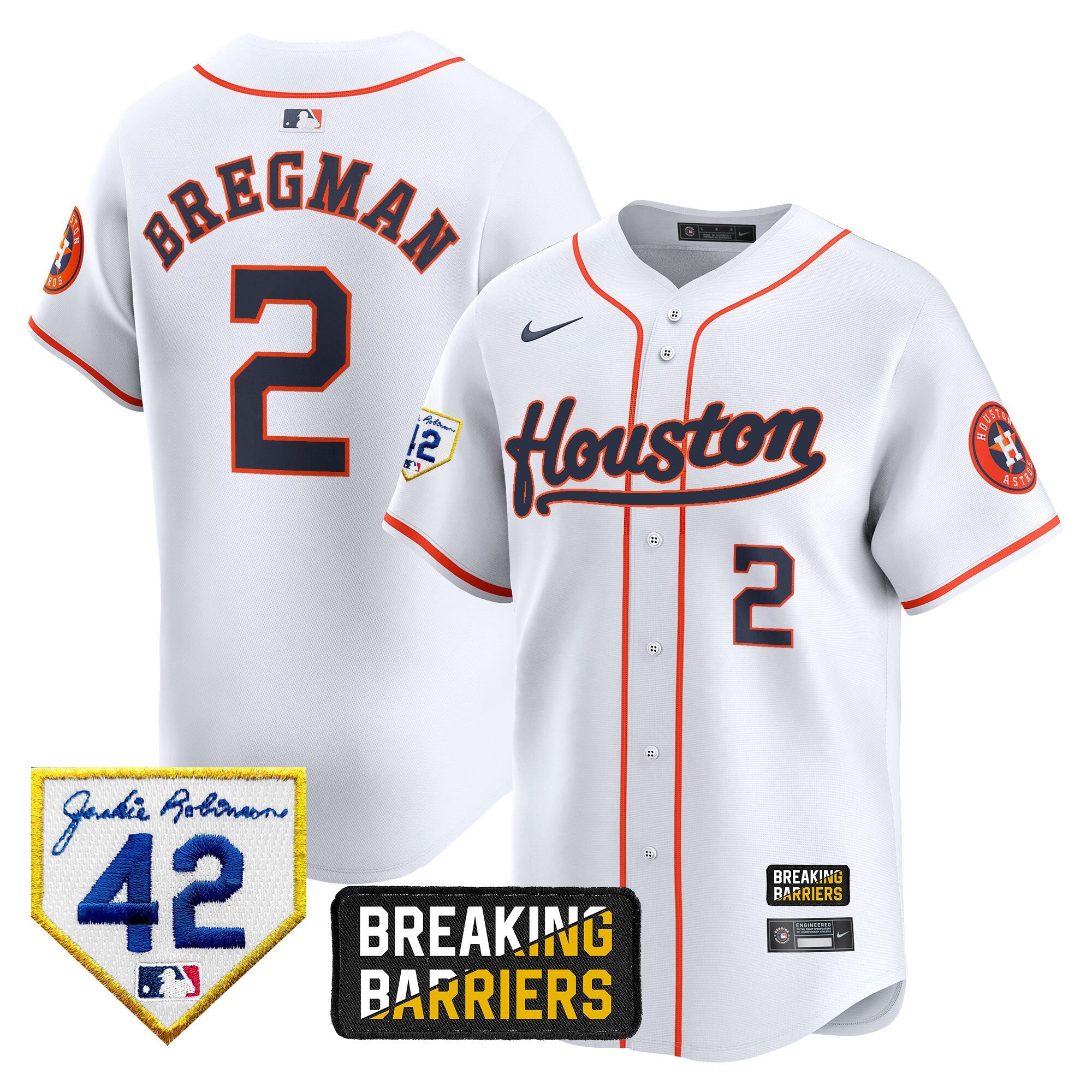 Men’s Houston Jackie Robinson Breaking Barriers Patch Vapor Premier Limited Jersey