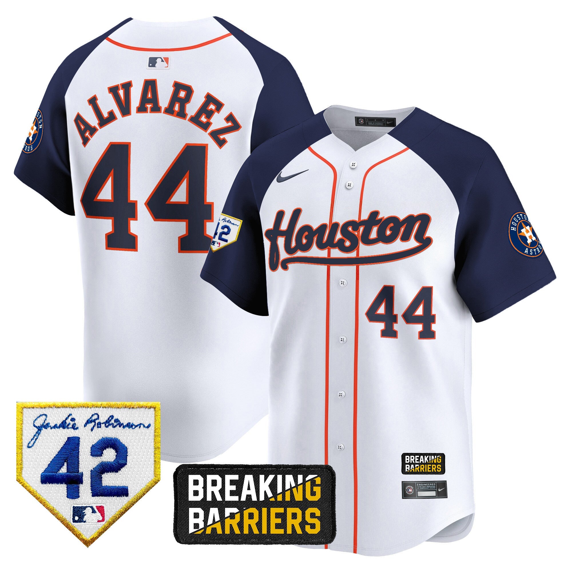 Men’s Houston Jackie Robinson Breaking Barriers Patch Vapor Premier Limited Jersey