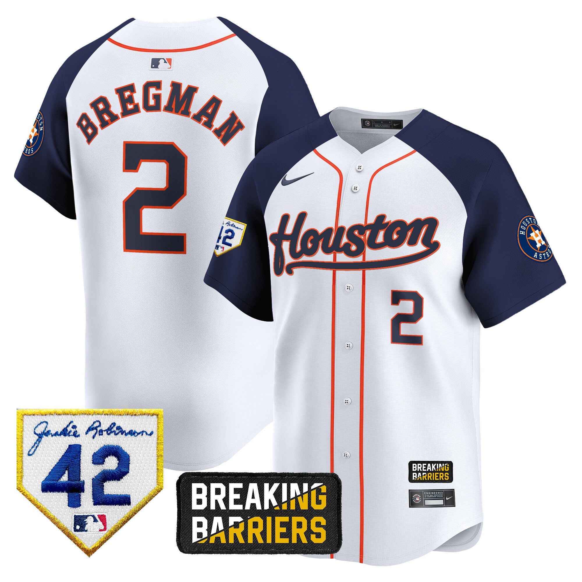 Men’s Houston Jackie Robinson Breaking Barriers Patch Vapor Premier Limited Jersey