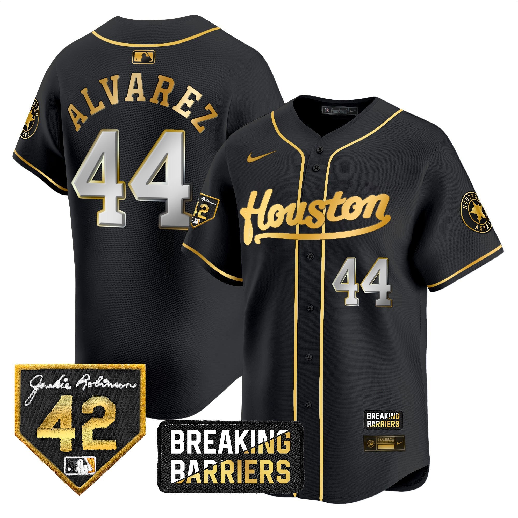 Men’s Houston Jackie Robinson Breaking Barriers Patch Vapor Premier Limited Jersey