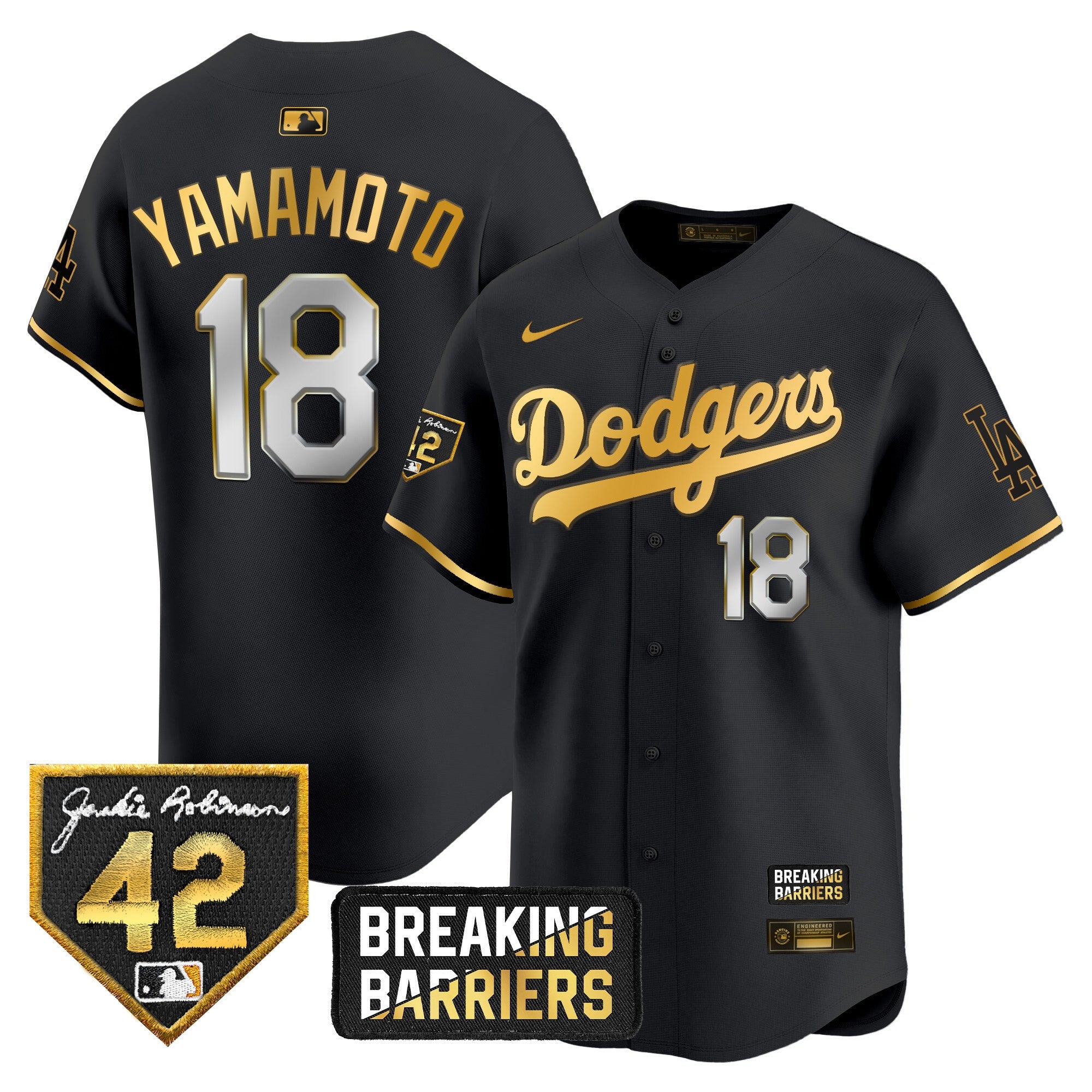Men’s Jackie Robinson Breaking Barriers Patch Vapor Premier Limited Jersey