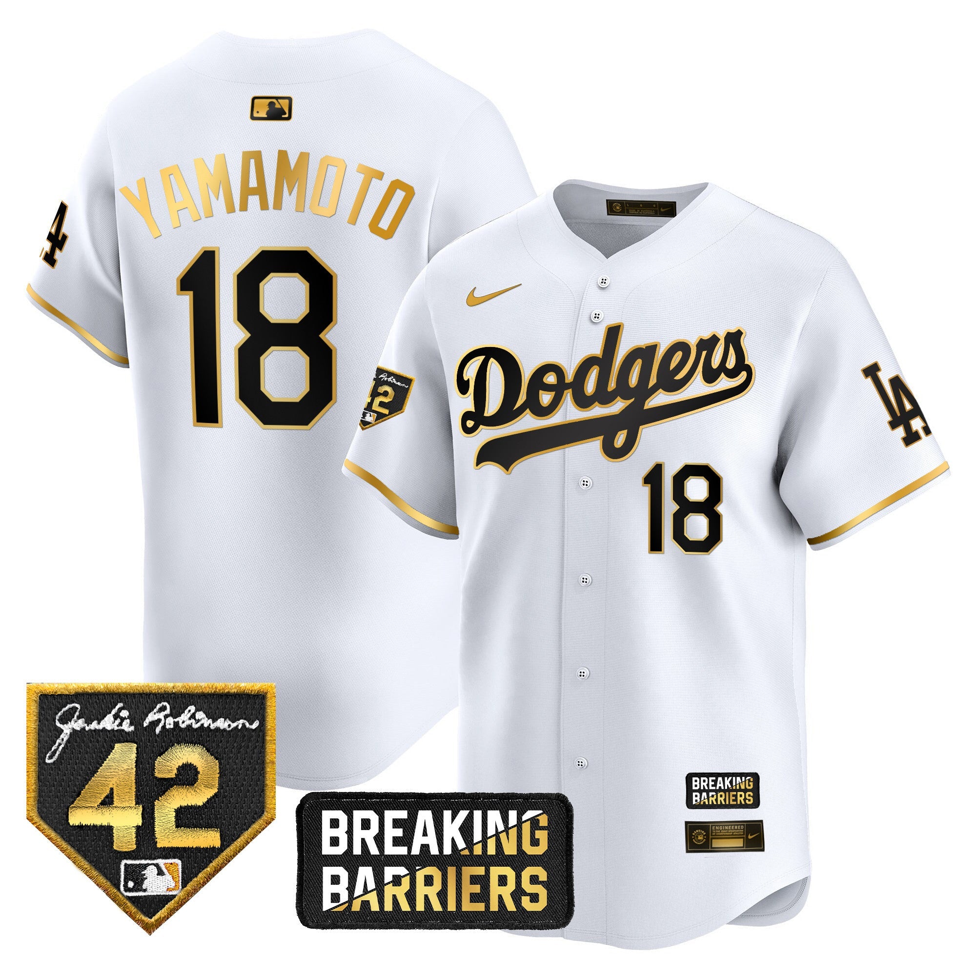 Men’s Jackie Robinson Breaking Barriers Patch Vapor Premier Limited Jersey