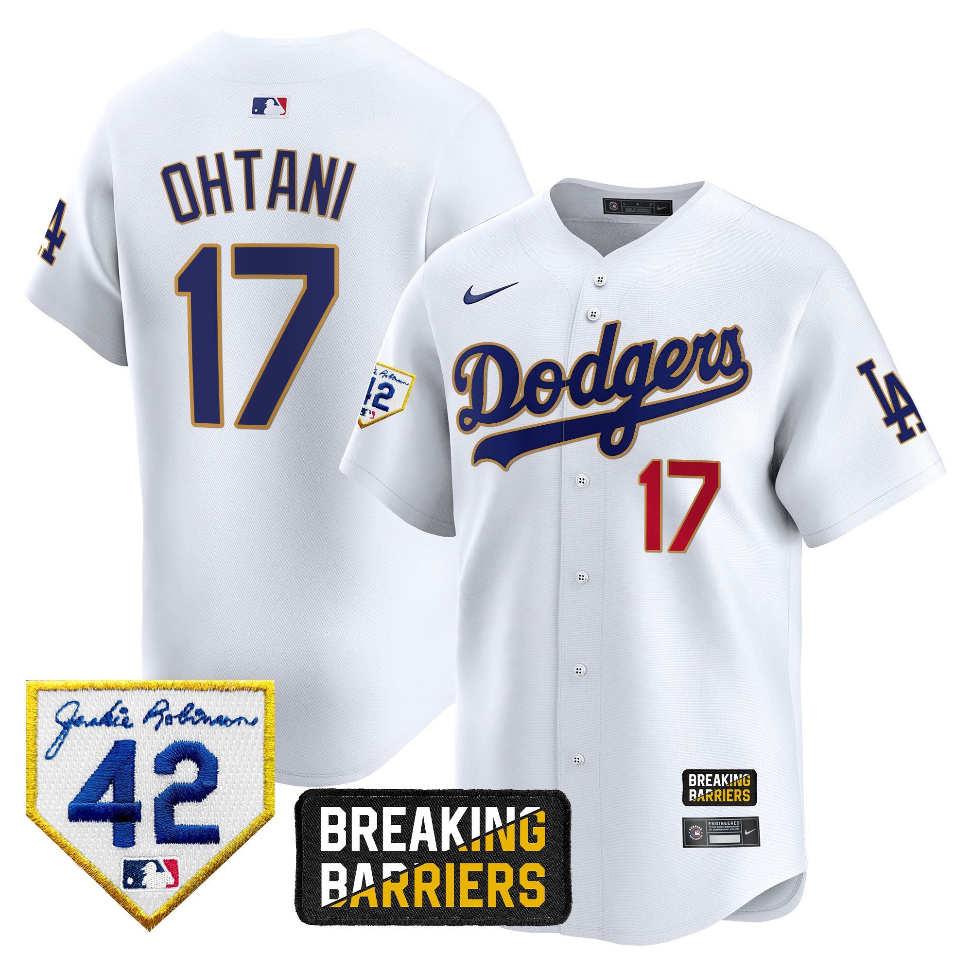 Men’s Jackie Robinson Breaking Barriers Patch Vapor Premier Limited Jersey