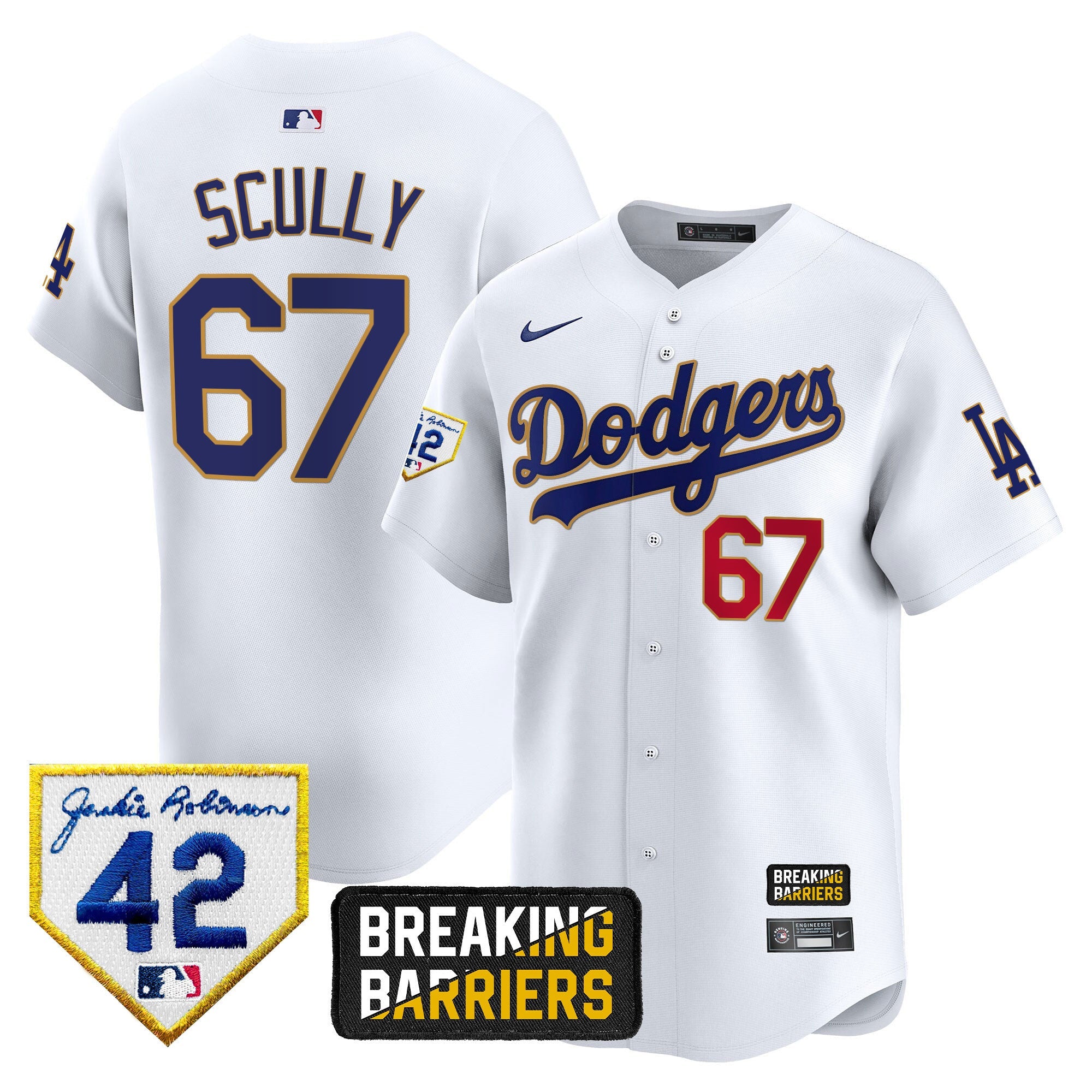 Men’s Jackie Robinson Breaking Barriers Patch Vapor Premier Limited Jersey