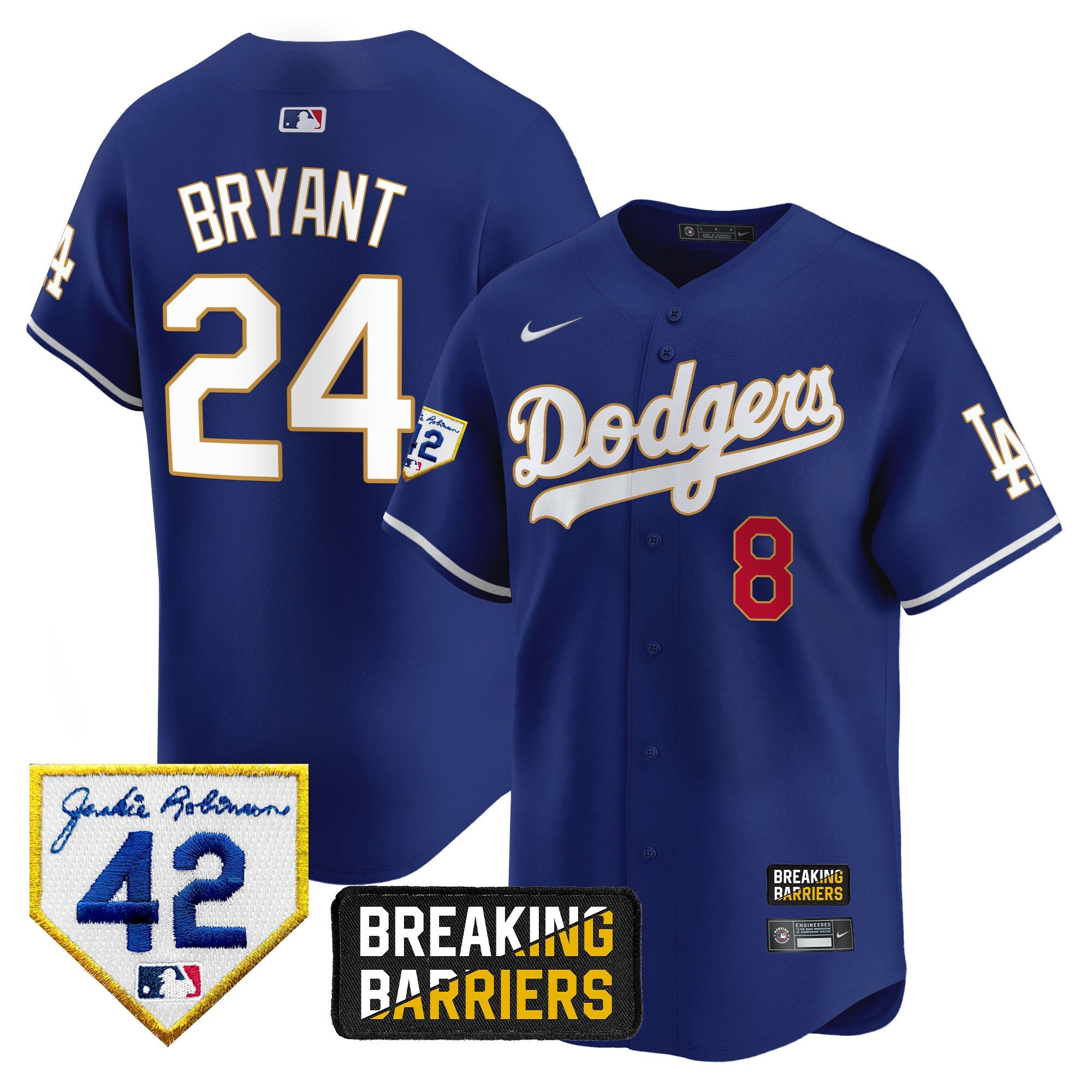 Men’s Jackie Robinson Breaking Barriers Patch Vapor Premier Limited Jersey