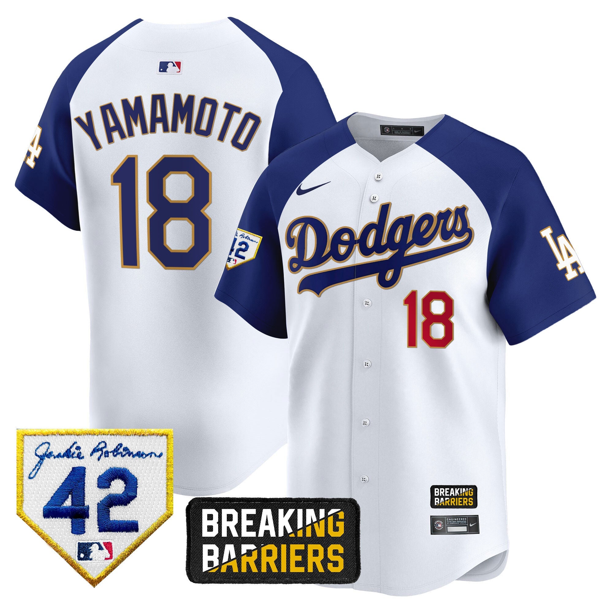 Men’s Jackie Robinson Breaking Barriers Patch Vapor Premier Limited Jersey