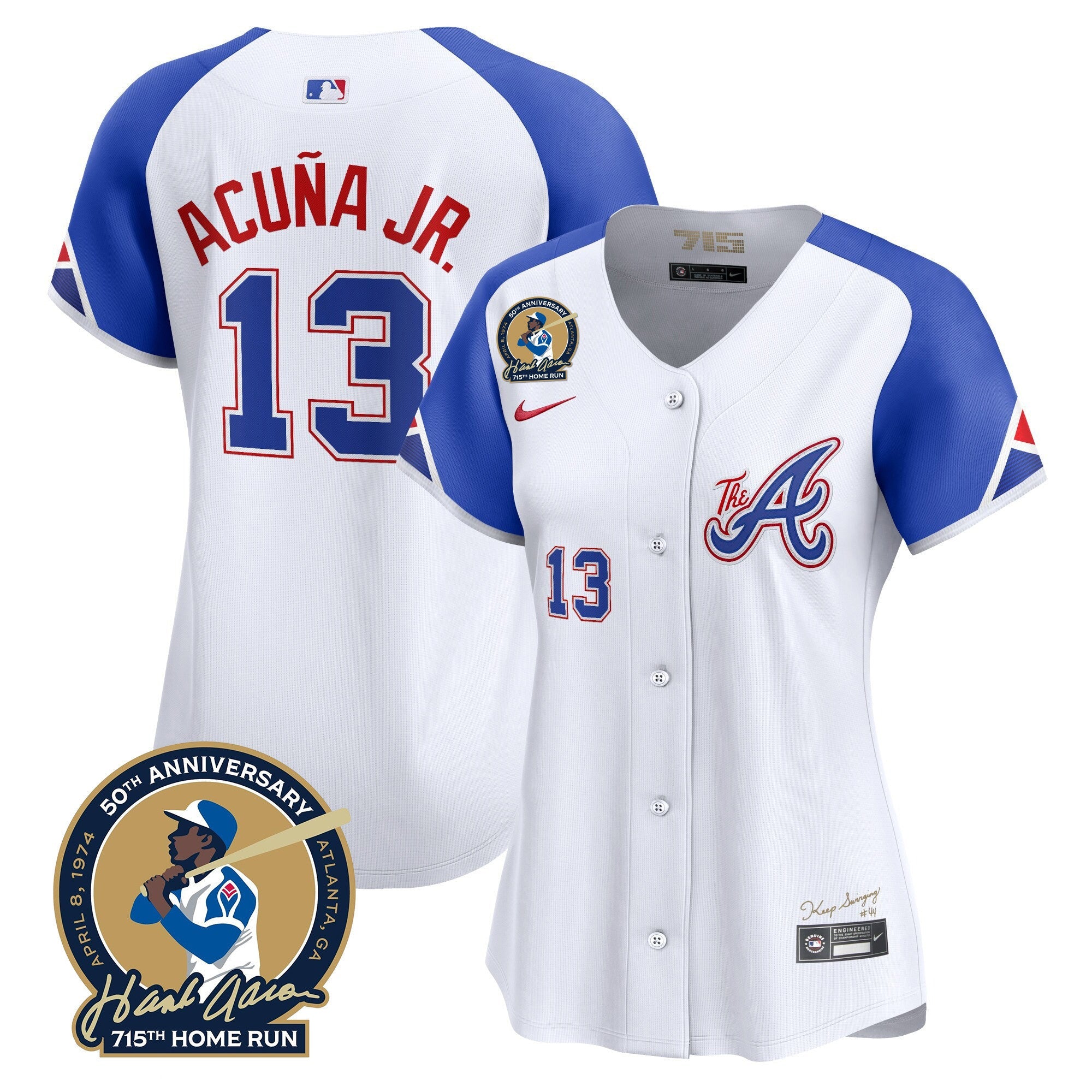Women’s Atlanta Hank Aaron 715th Home Run Patch Vapor Premier Limited Jersey V2
