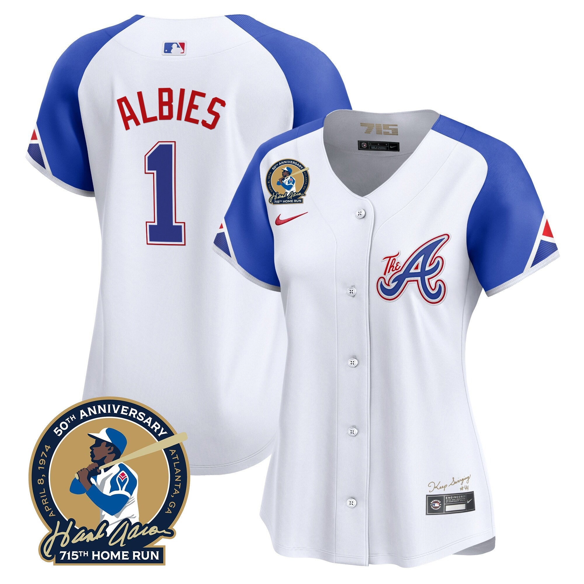 Women’s Atlanta Hank Aaron 715th Home Run Patch Vapor Premier Limited Jersey V2