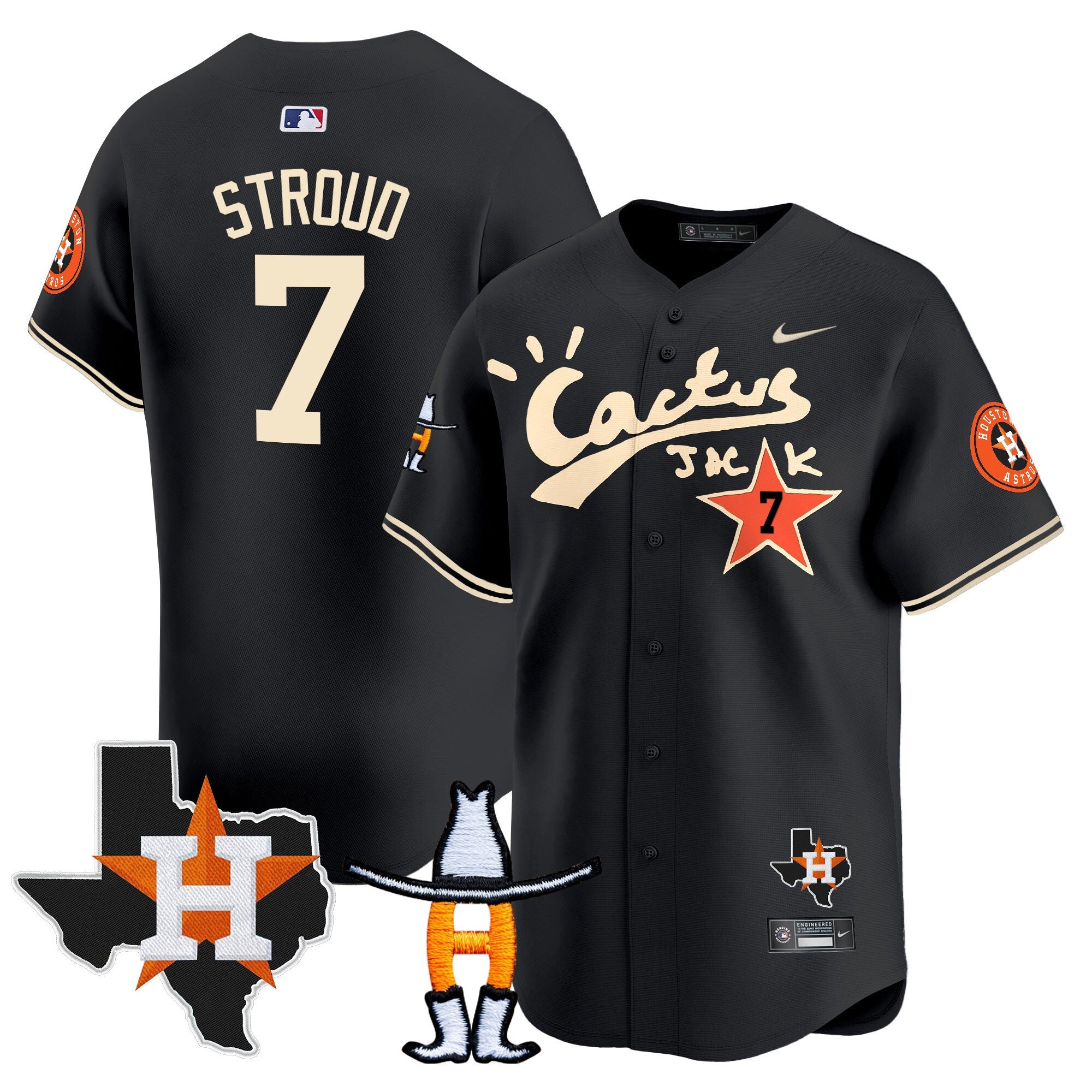 Men’s Houston Cactus Jack Houston Rodeo Patch Vapor Premier Limited Jersey
