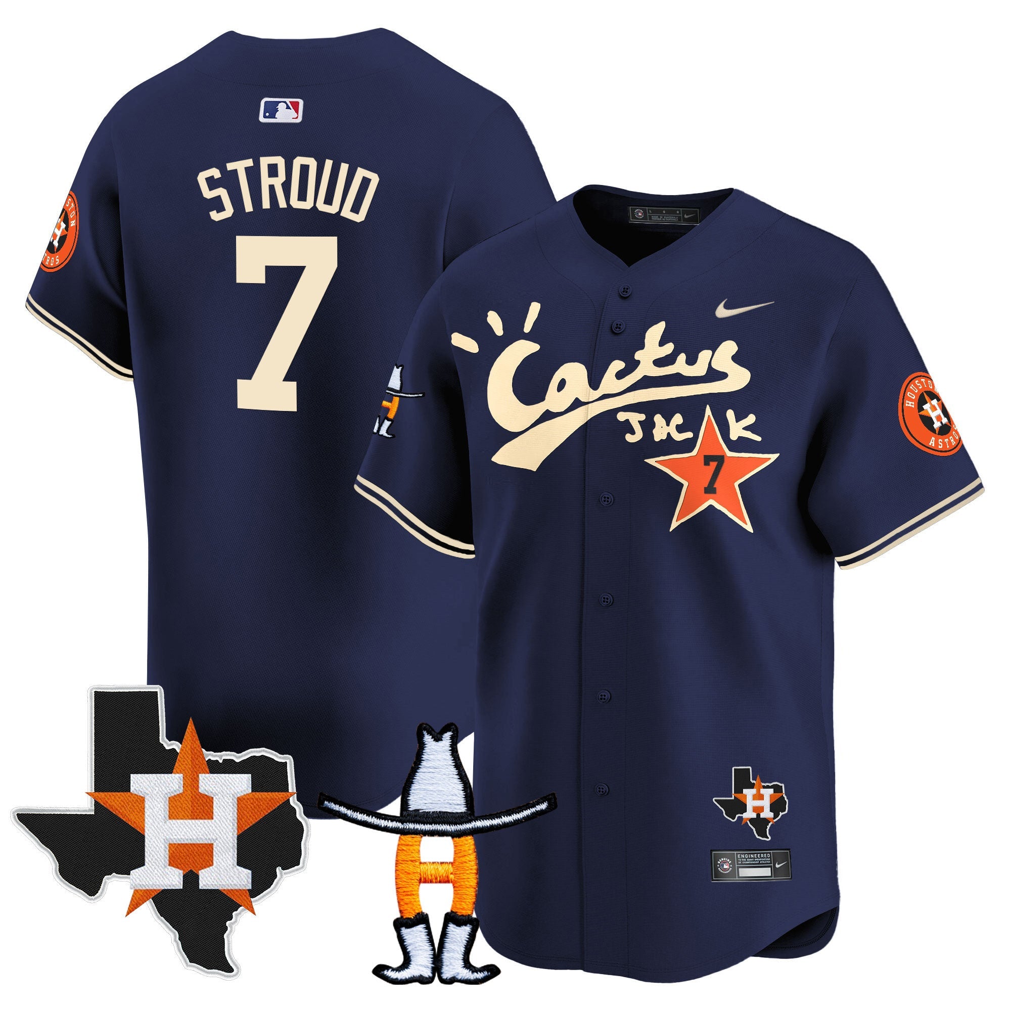 Men’s Houston Cactus Jack Houston Rodeo Patch Vapor Premier Limited Jersey
