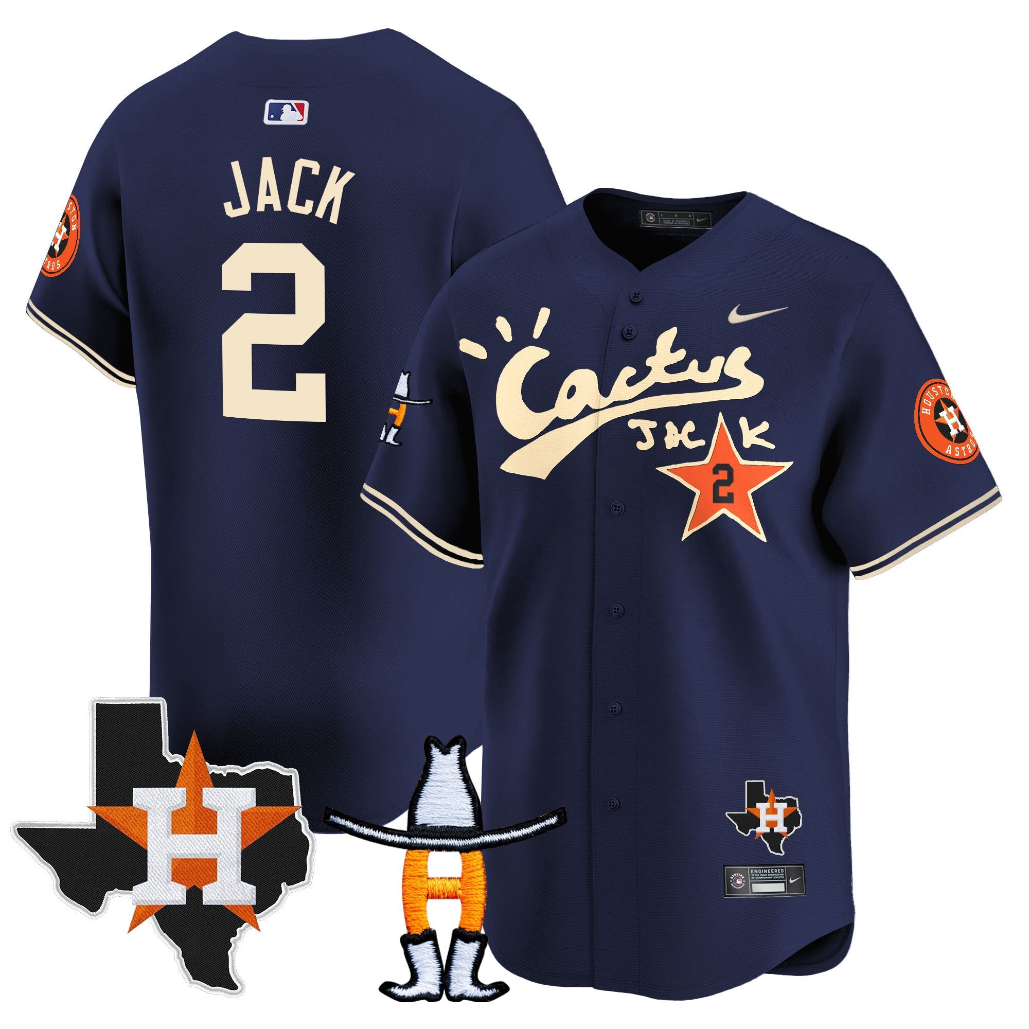 Men’s Houston Cactus Jack Houston Rodeo Patch Vapor Premier Limited Jersey
