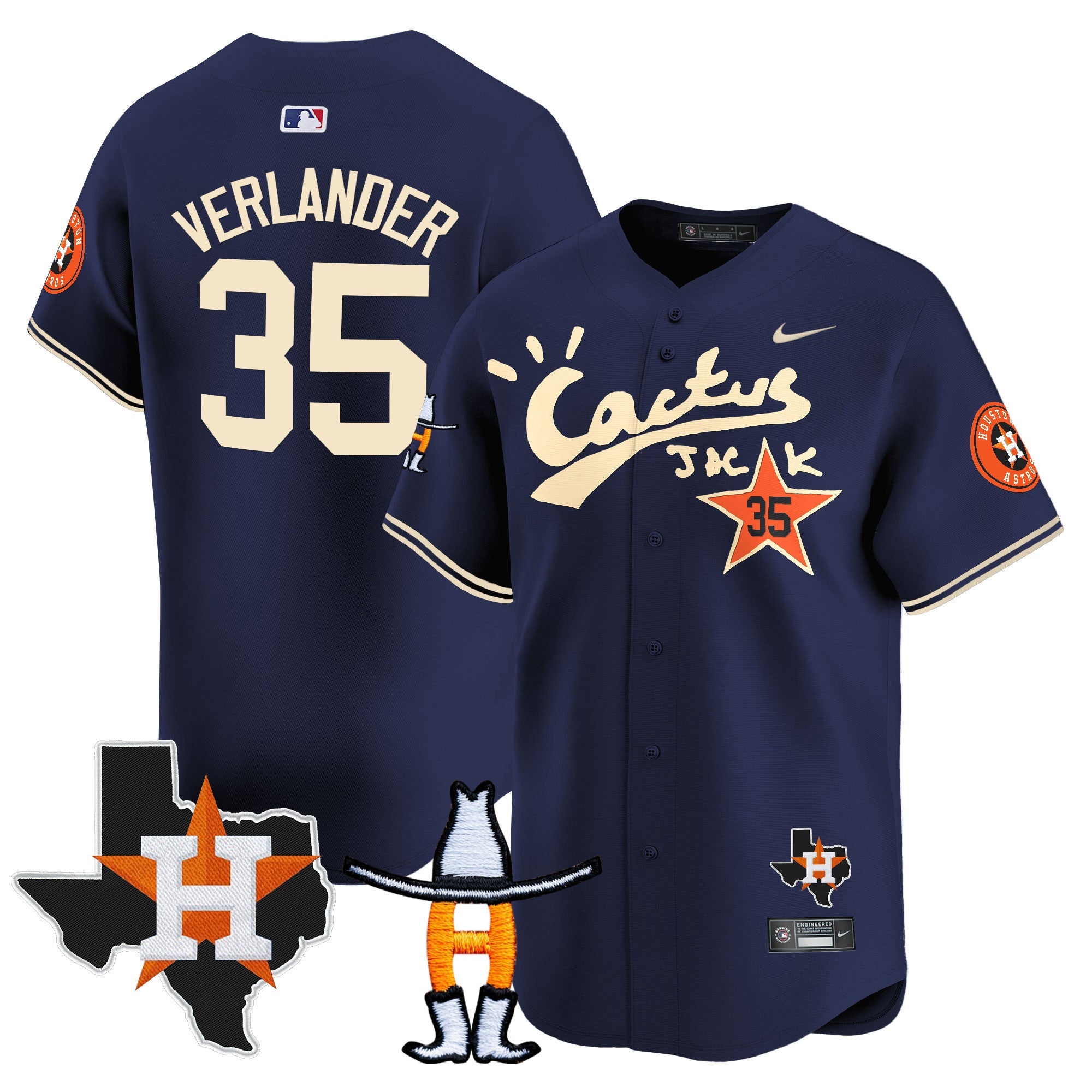 Men’s Houston Cactus Jack Houston Rodeo Patch Vapor Premier Limited Jersey