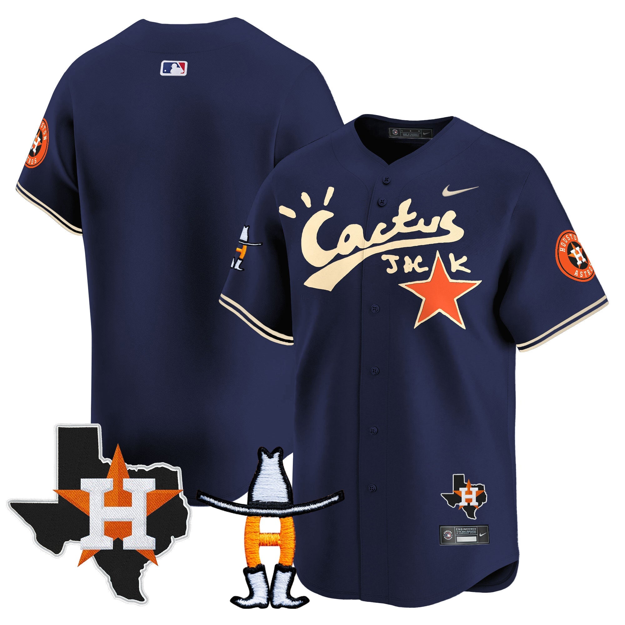 Men’s Houston Cactus Jack Houston Rodeo Patch Vapor Premier Limited Jersey