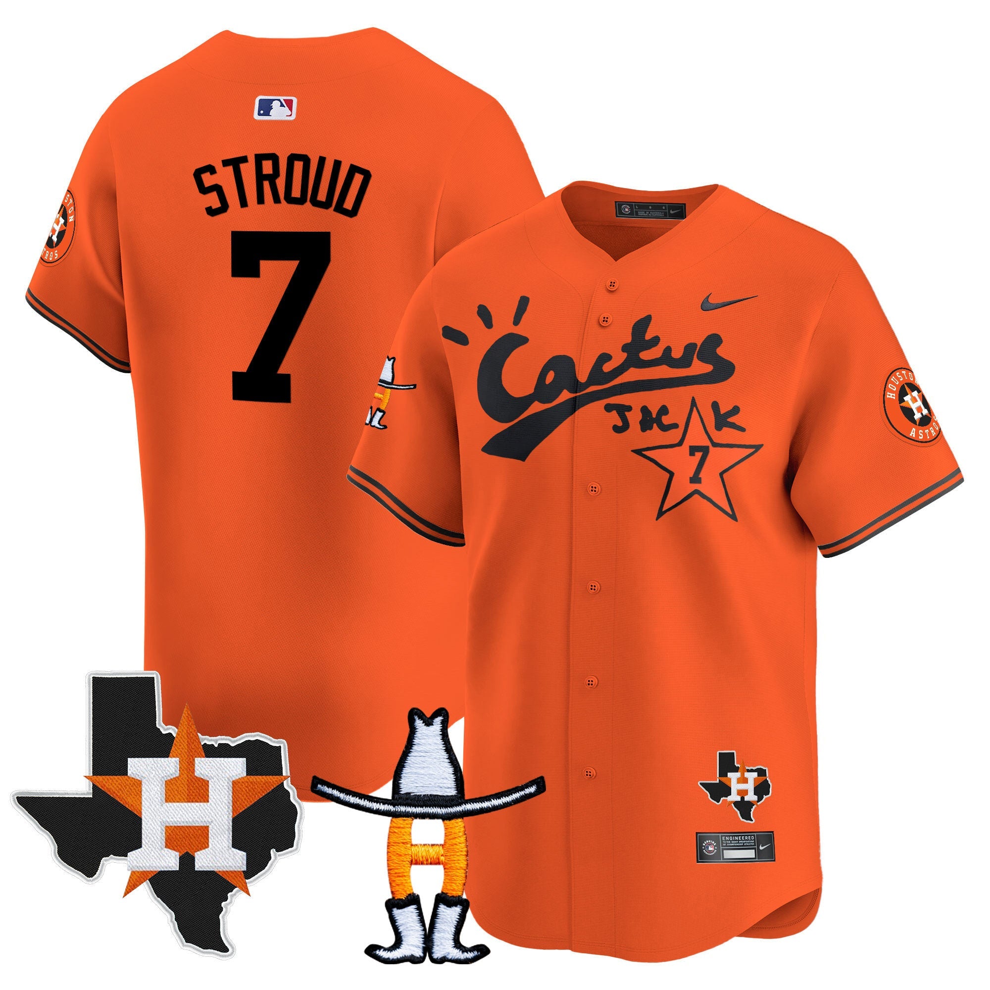 Men’s Houston Cactus Jack Houston Rodeo Patch Vapor Premier Limited Jersey
