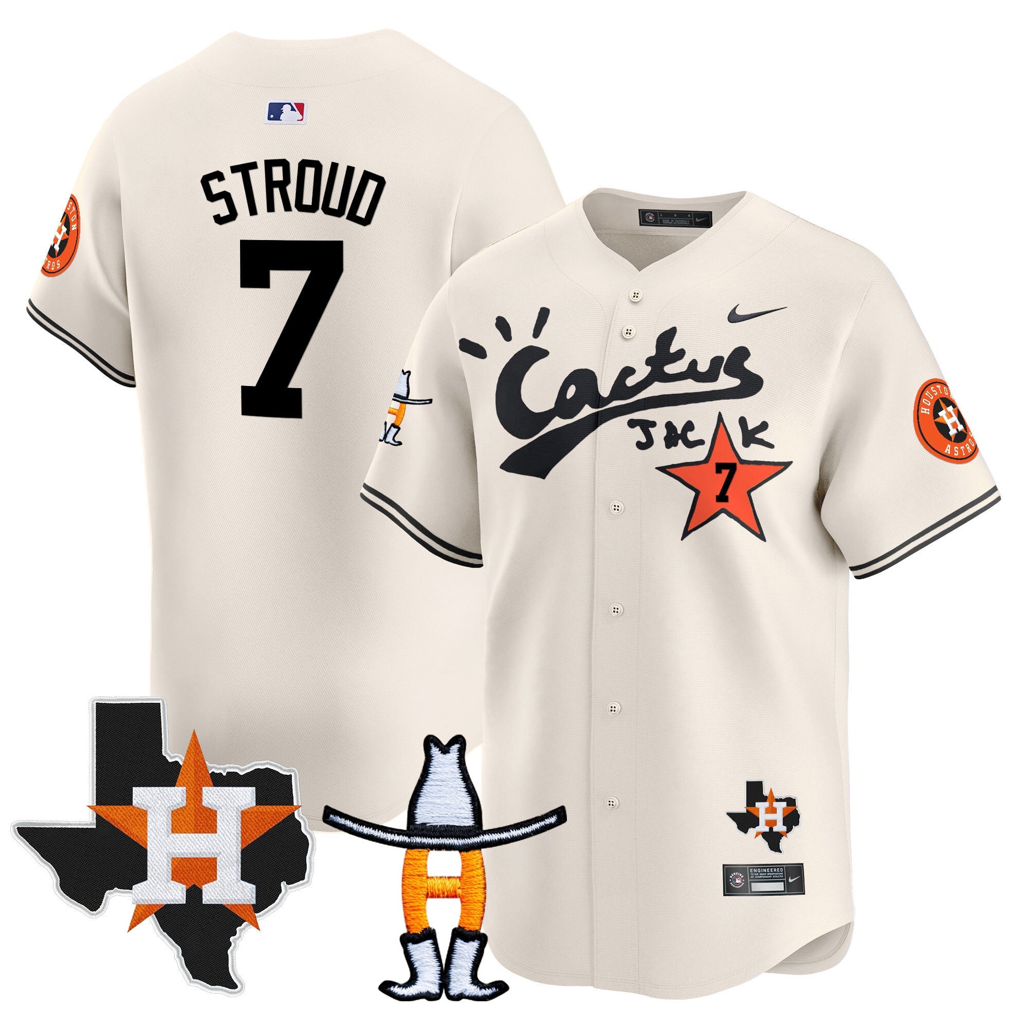 Men’s Houston Cactus Jack Houston Rodeo Patch Vapor Premier Limited Jersey