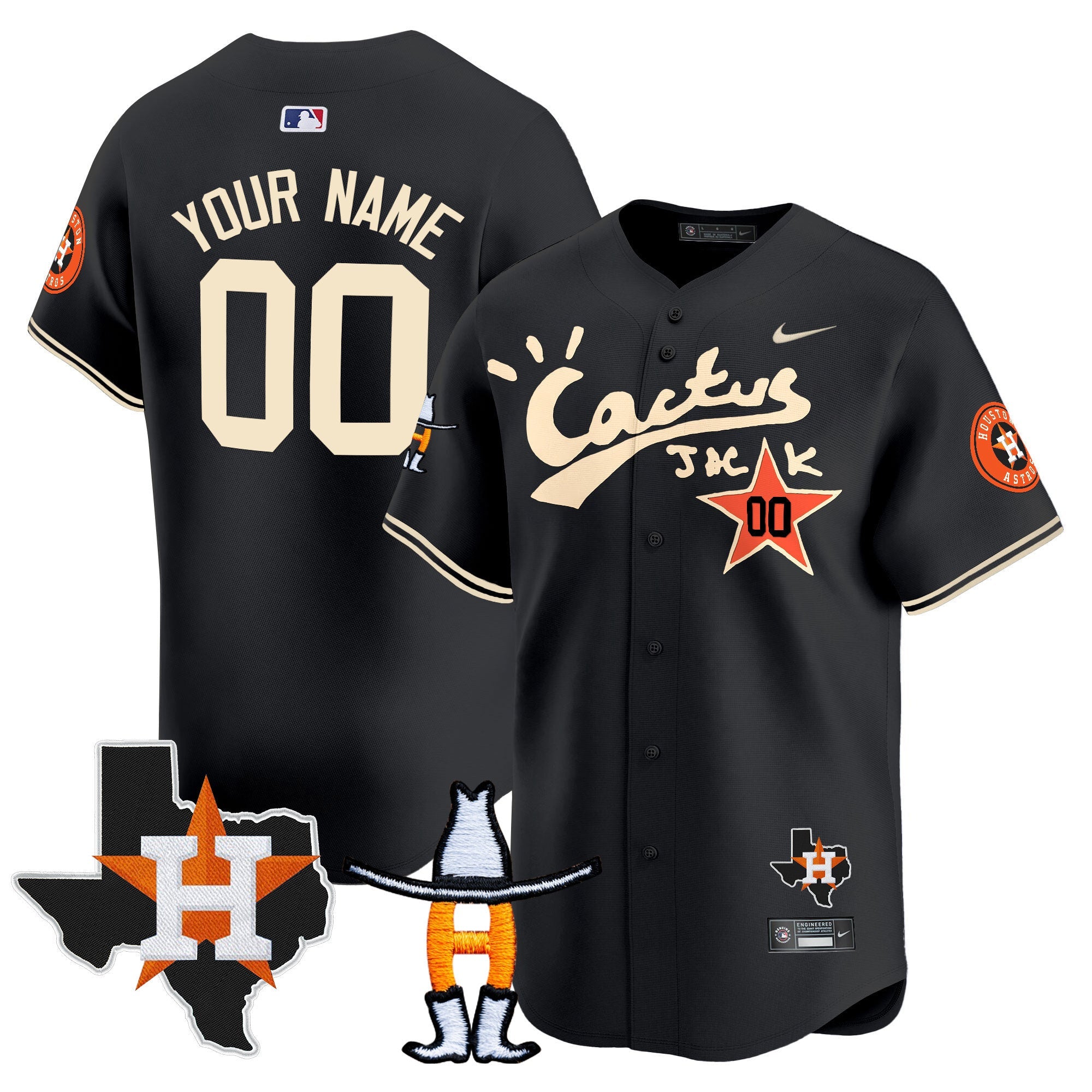 Houston Cactus Jack Houston Rodeo Patch Vapor Premier Limited Custom Jersey