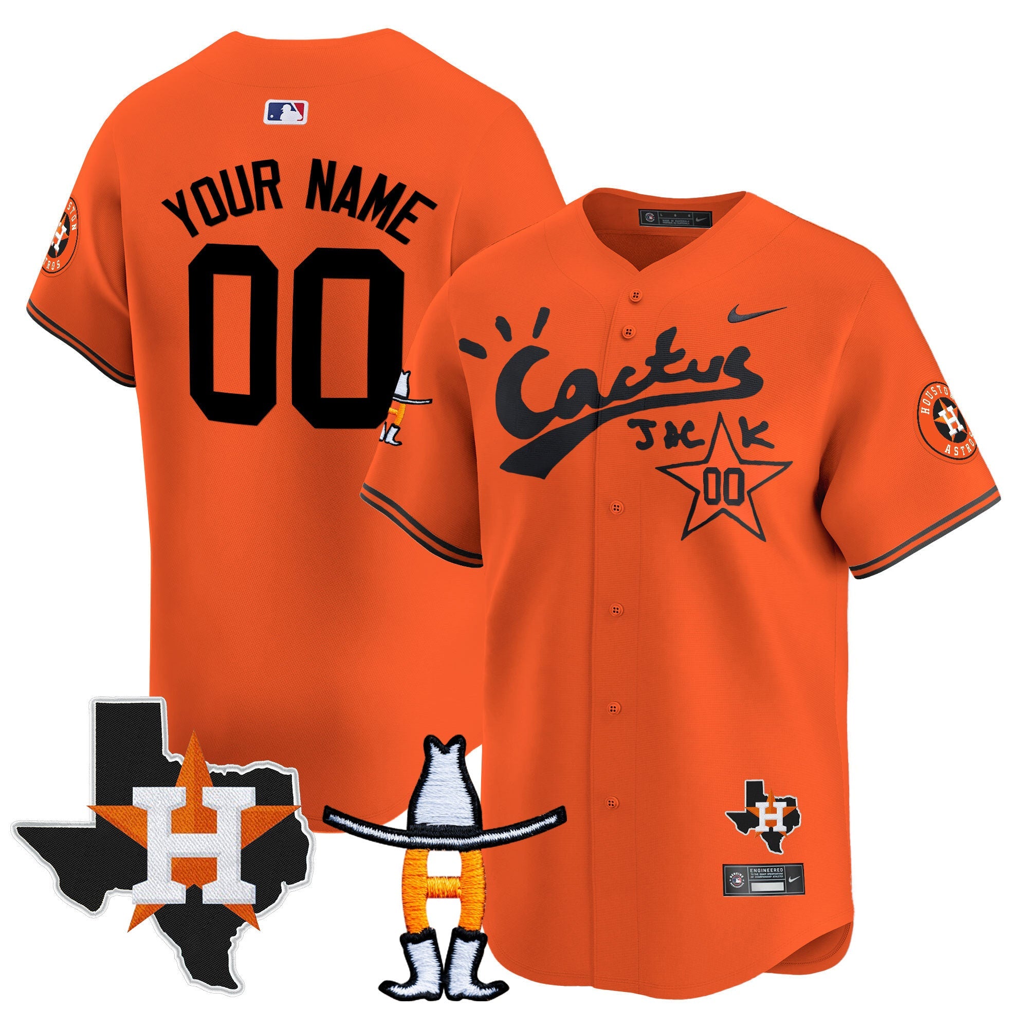 Houston Cactus Jack Houston Rodeo Patch Vapor Premier Limited Custom Jersey