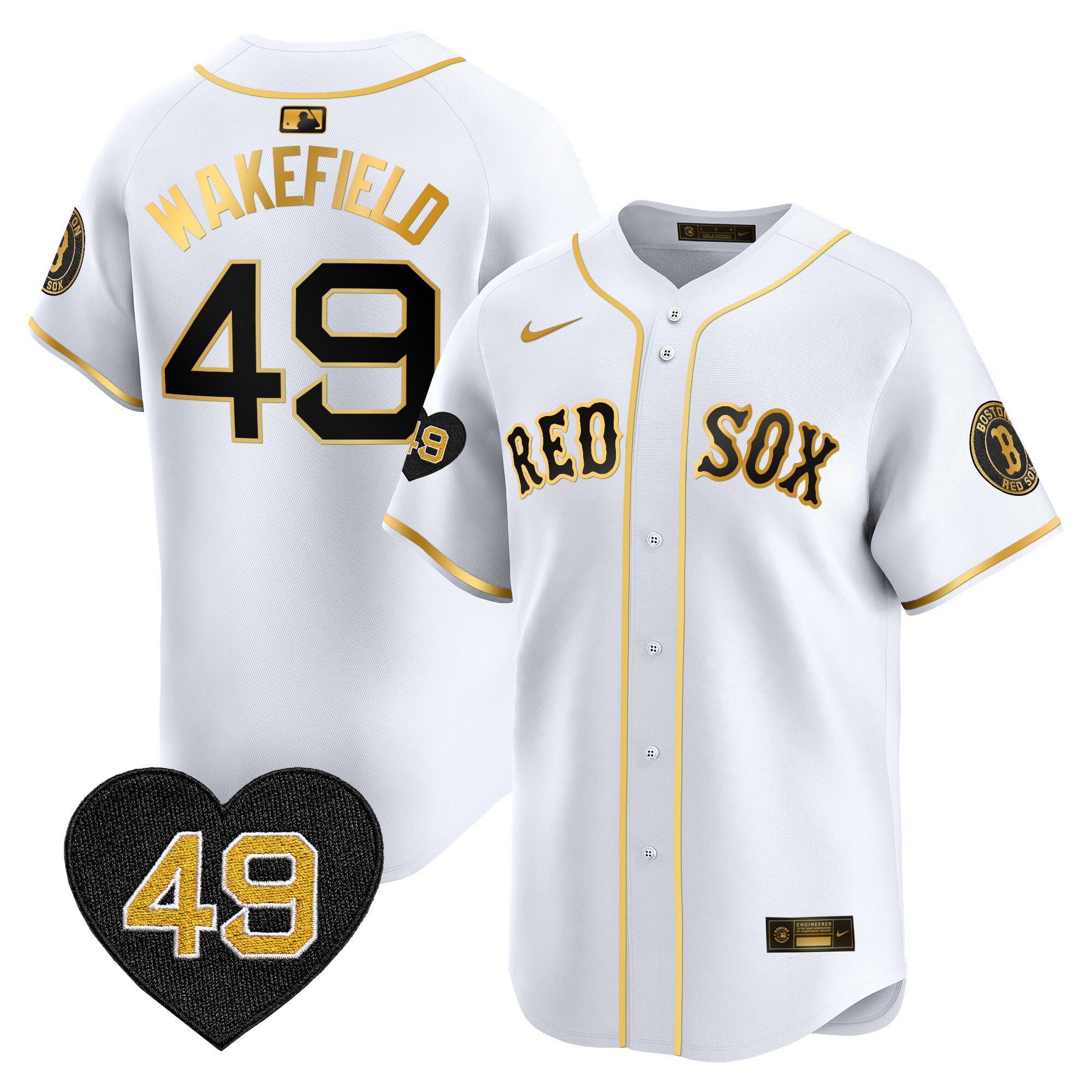 Men’s Boston Tim Wakefield Patch Vapor Premier Limited Jersey