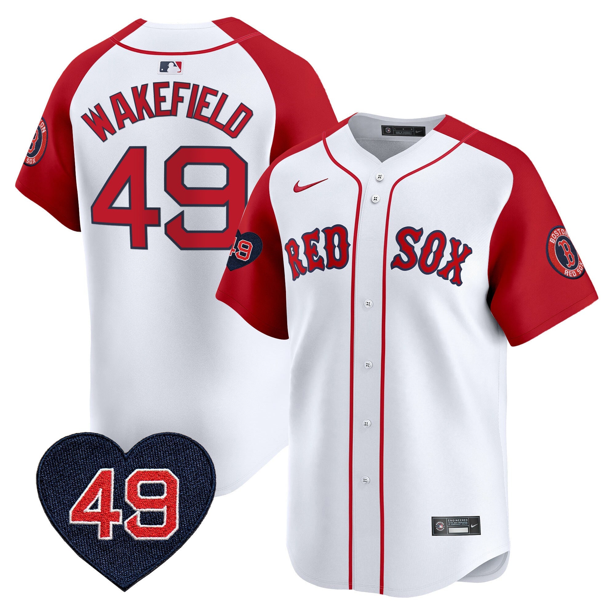 Men’s Boston Tim Wakefield Patch Vapor Premier Limited Jersey
