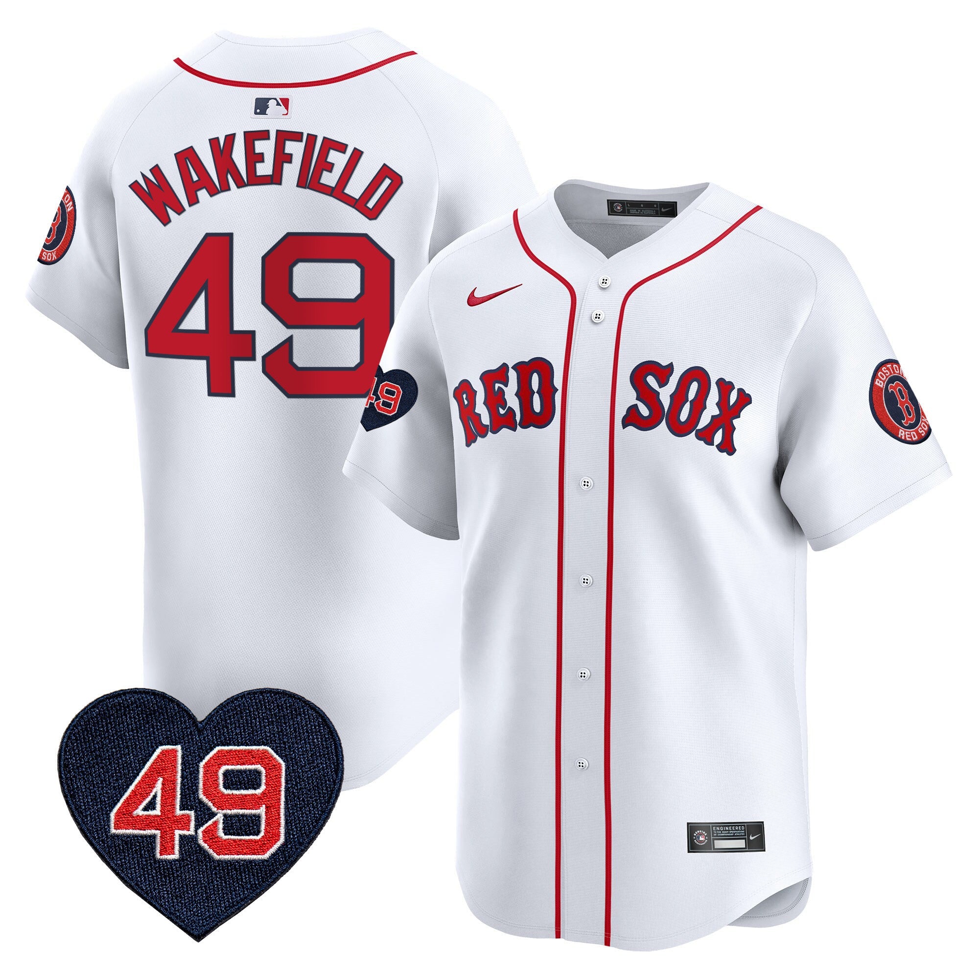 Men’s Boston Tim Wakefield Patch Vapor Premier Limited Jersey