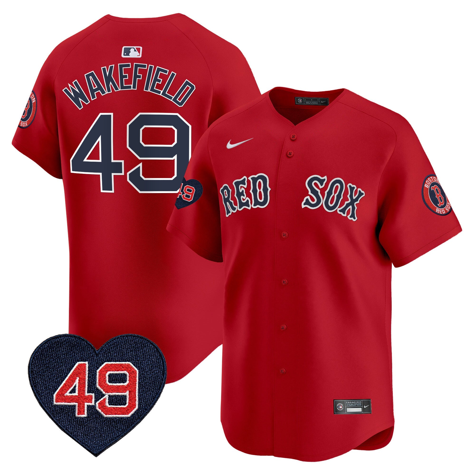 Men’s Boston Tim Wakefield Patch Vapor Premier Limited Jersey