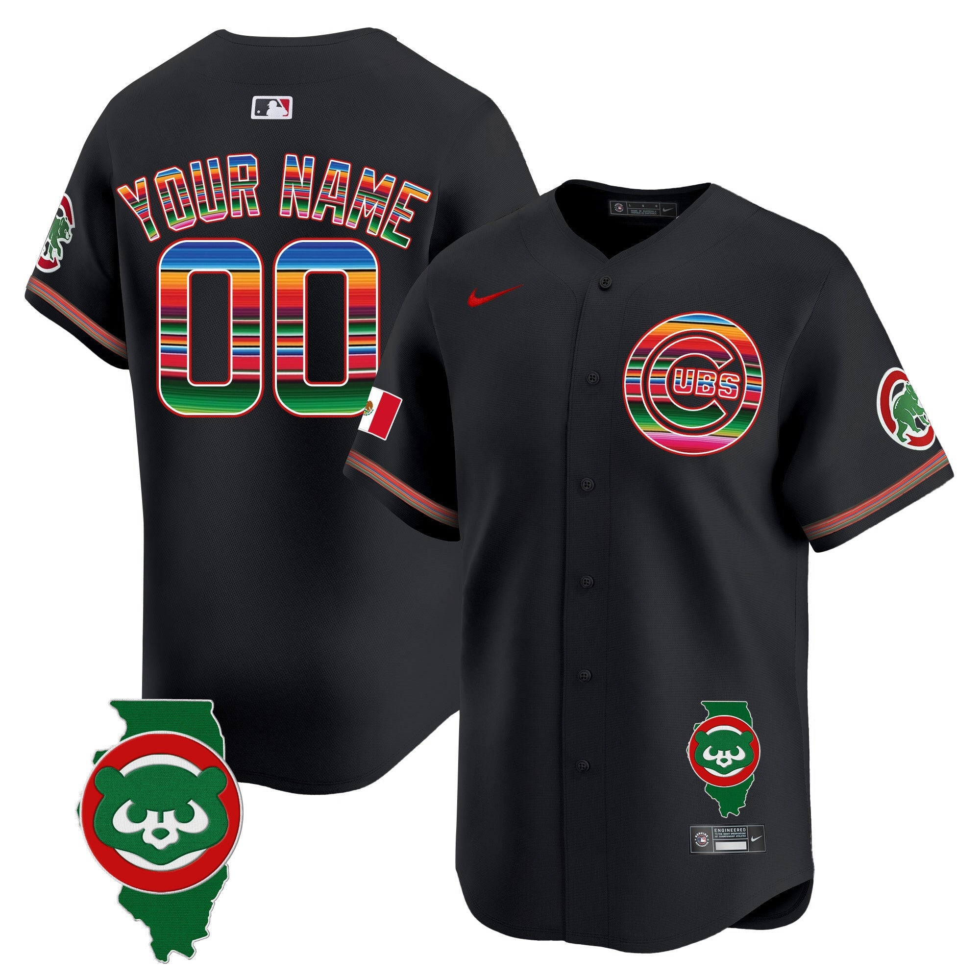 Chicago Mexico Illinois Patch Vapor Premier Limited Custom Jersey
