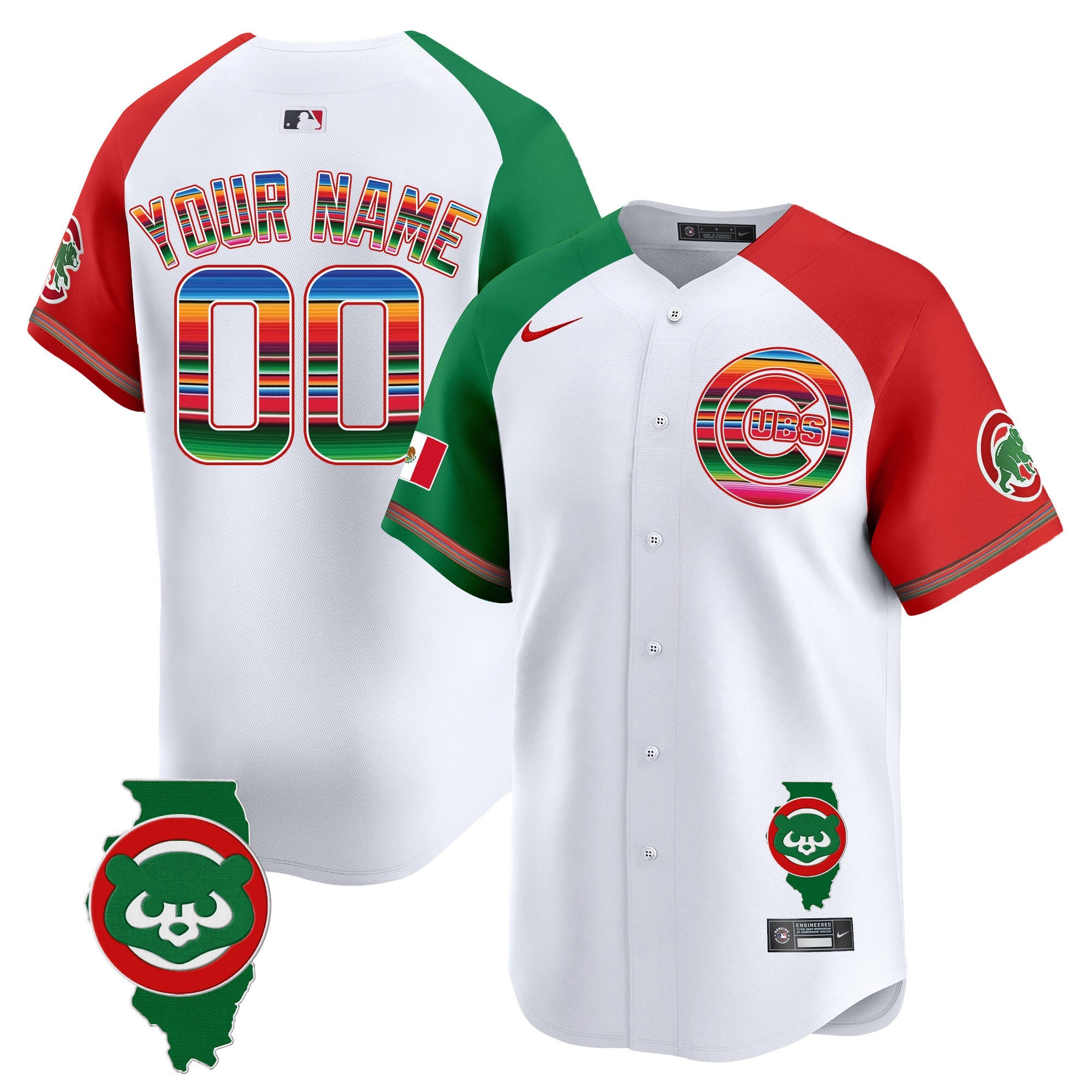 Chicago Mexico Illinois Patch Vapor Premier Limited Custom Jersey