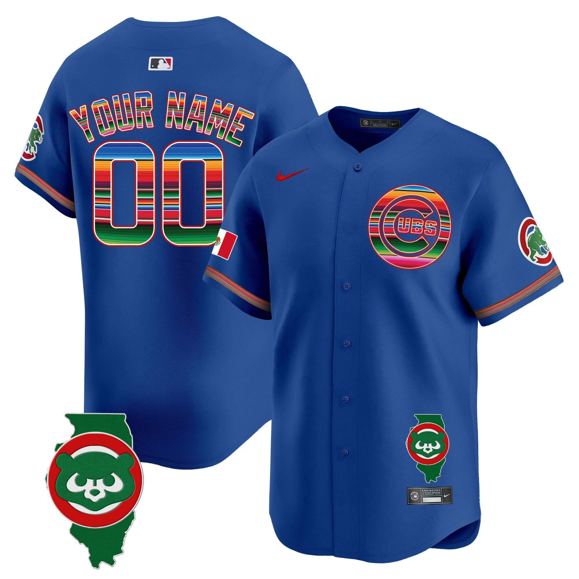 Chicago Mexico Illinois Patch Vapor Premier Limited Custom Jersey