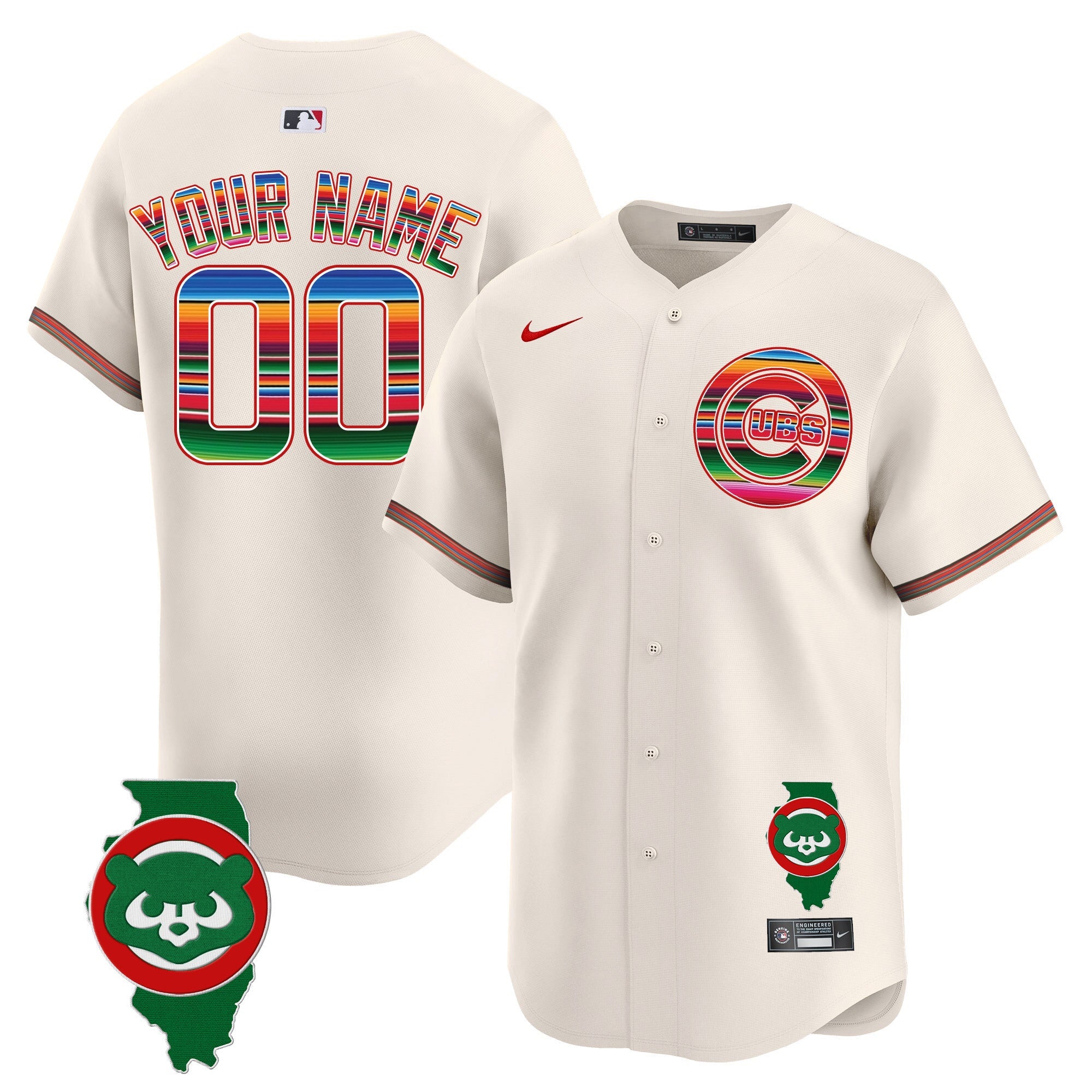 Chicago Mexico Illinois Patch Vapor Premier Limited Custom Jersey