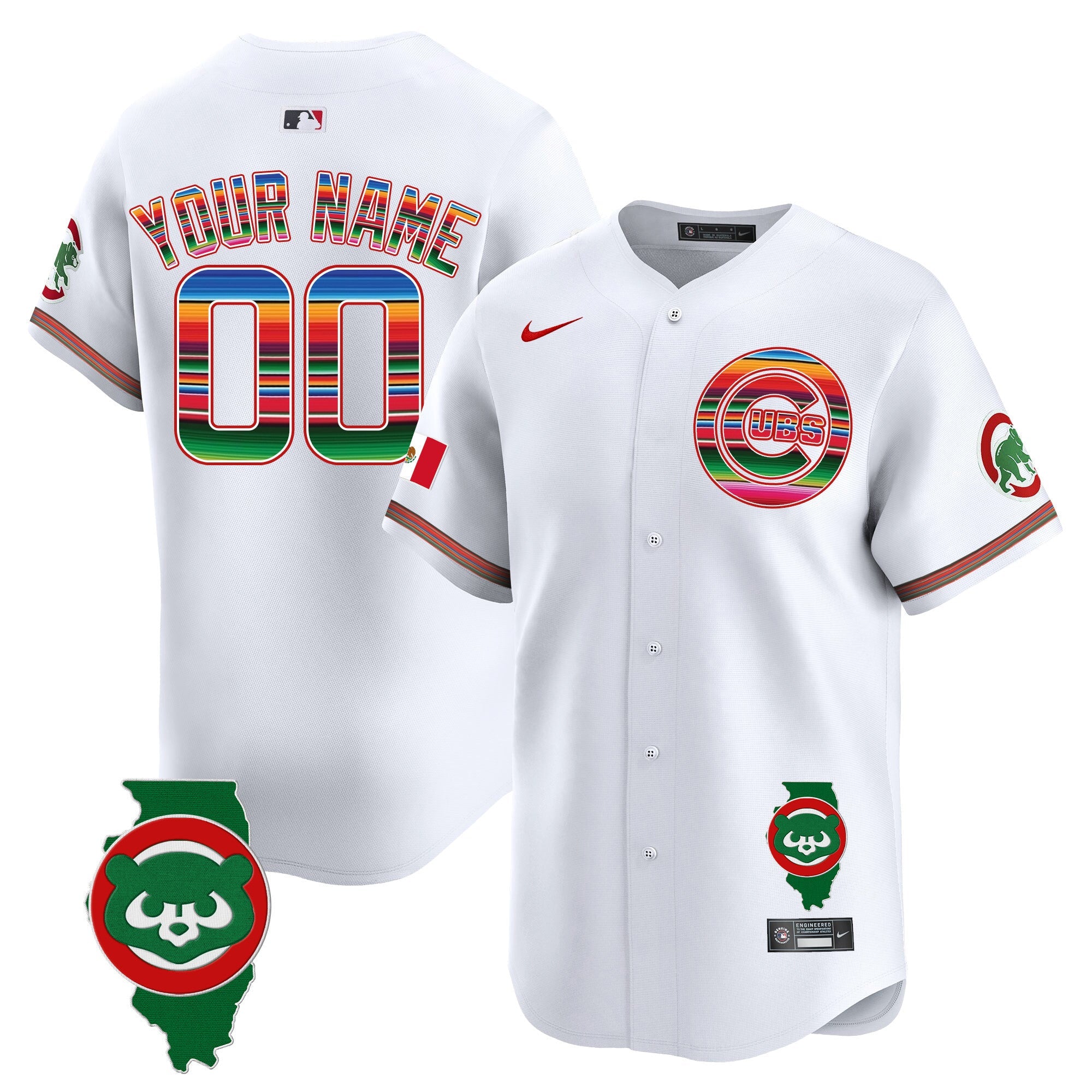 Chicago Mexico Illinois Patch Vapor Premier Limited Custom Jersey