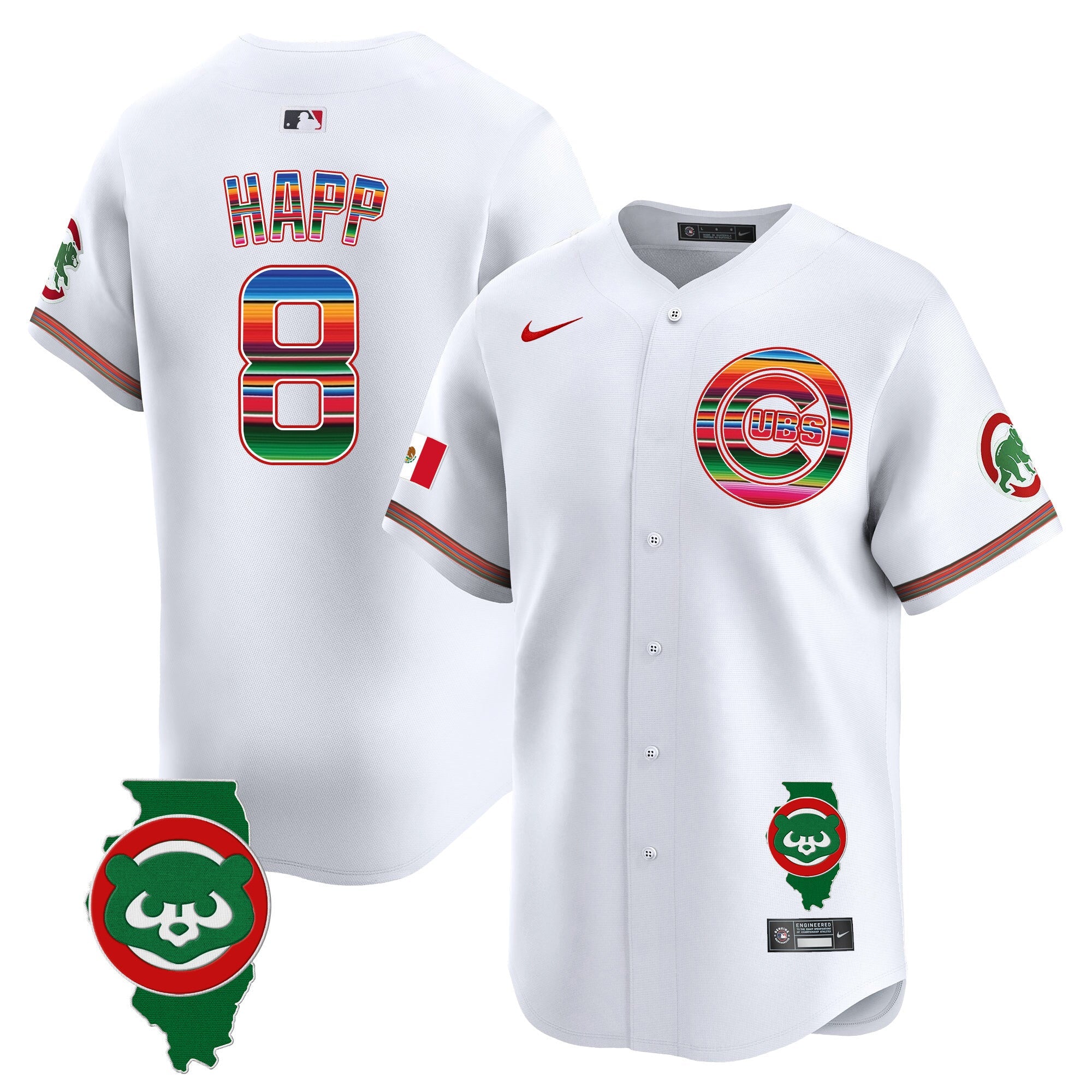 Men’s Chicago Mexico Illinois Patch Vapor Premier Limited Jersey