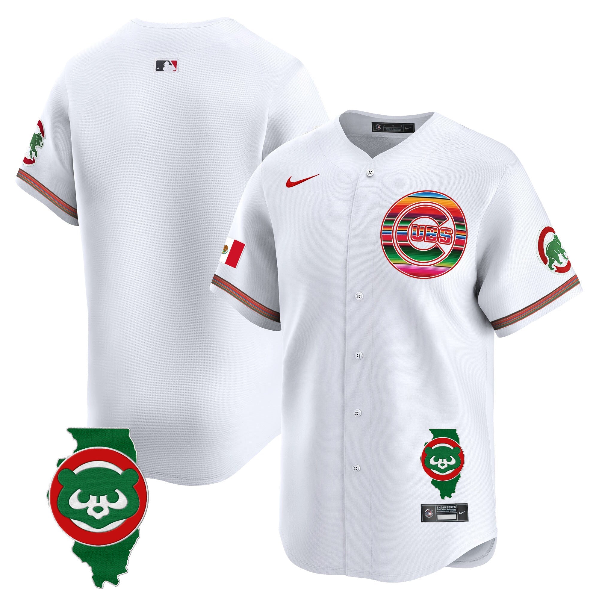 Men’s Chicago Mexico Illinois Patch Vapor Premier Limited Jersey