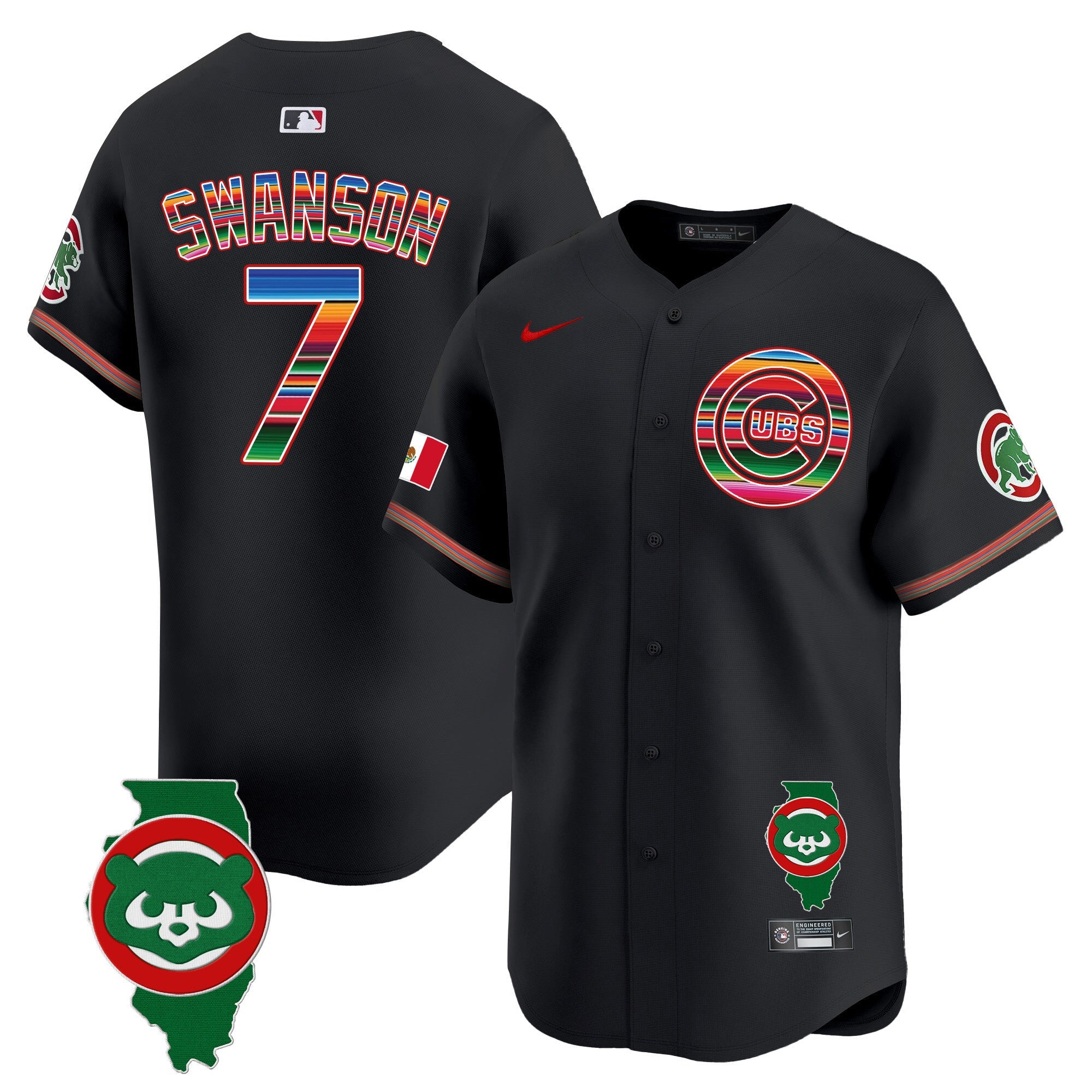 Men’s Chicago Mexico Illinois Patch Vapor Premier Limited Jersey