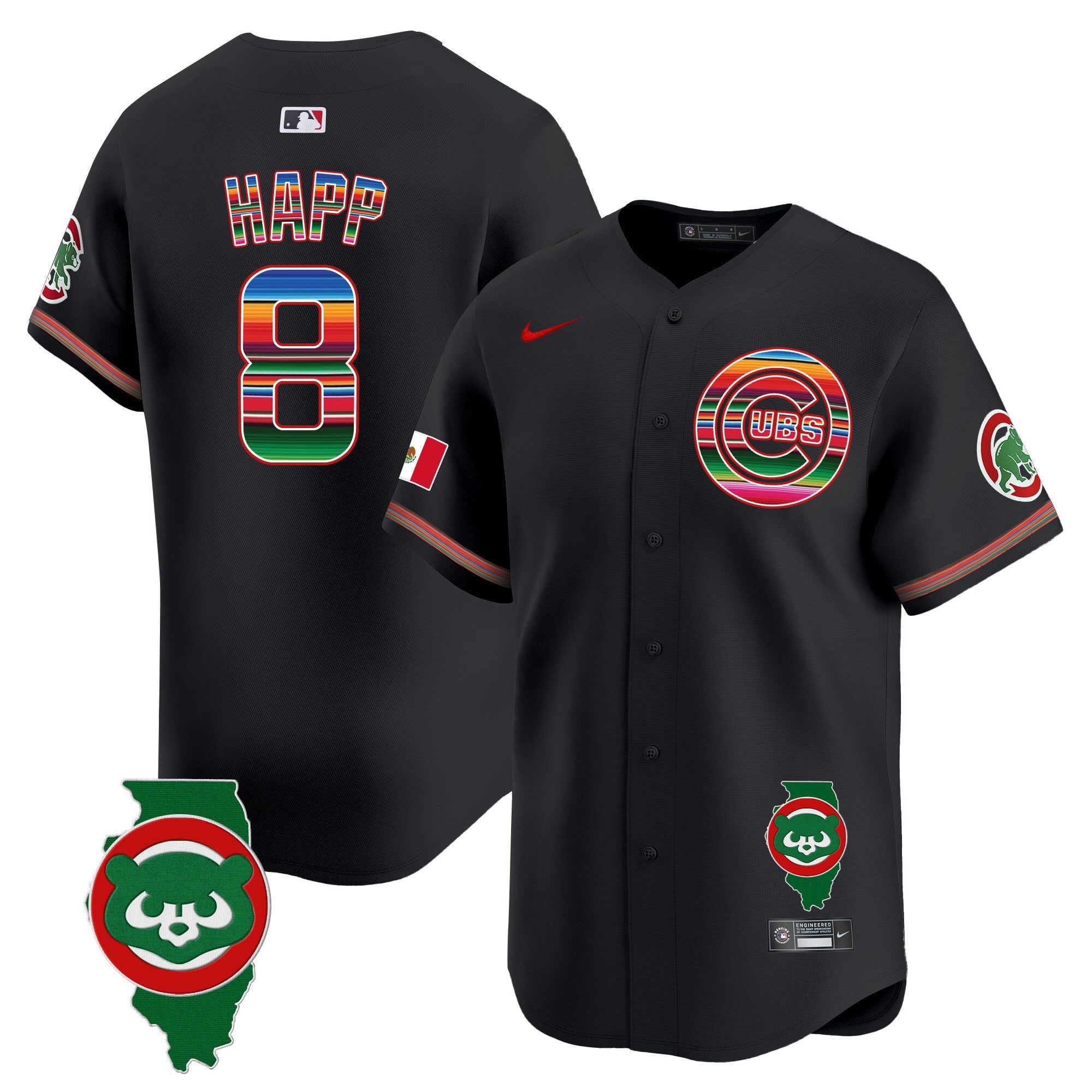 Men’s Chicago Mexico Illinois Patch Vapor Premier Limited Jersey