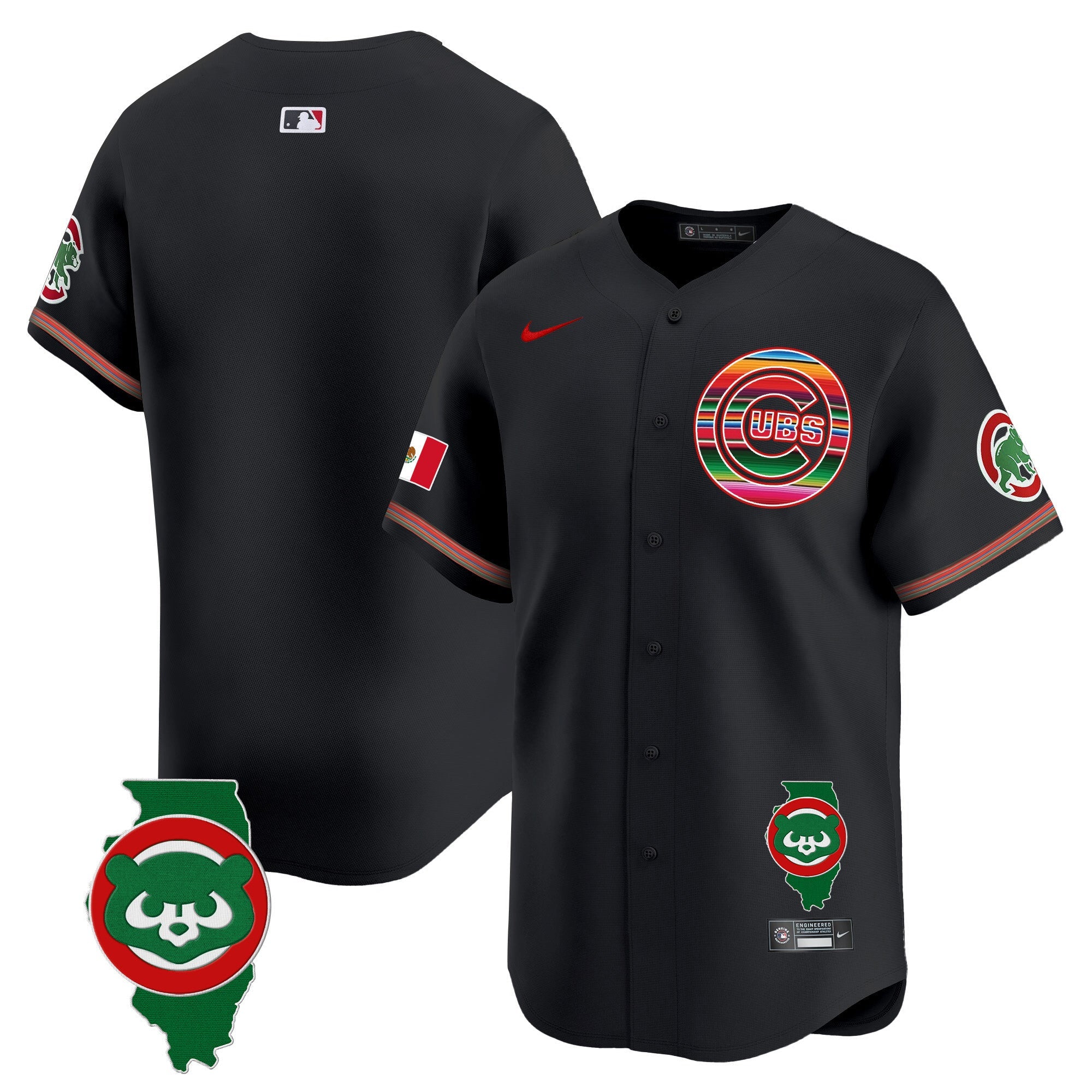 Men’s Chicago Mexico Illinois Patch Vapor Premier Limited Jersey