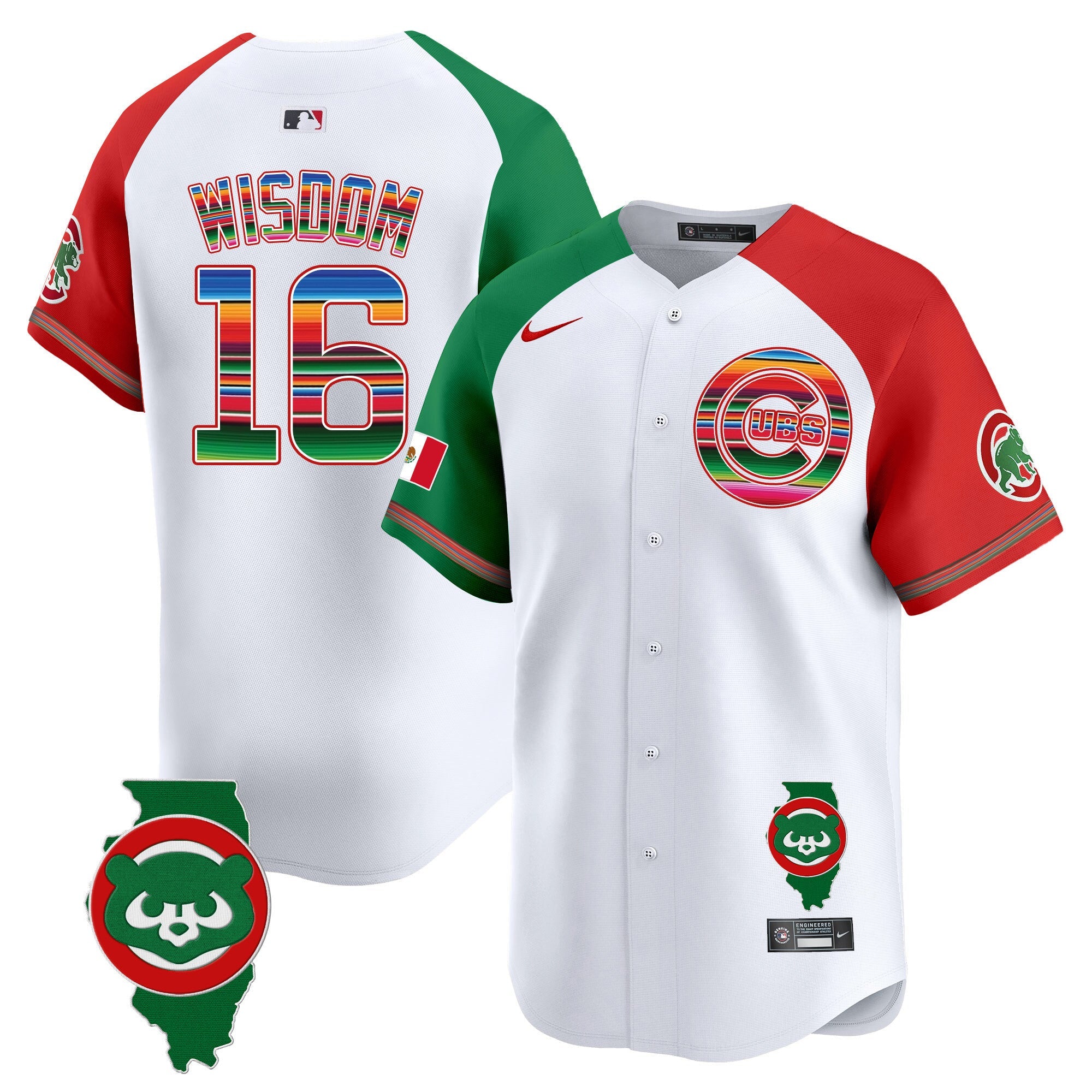 Men’s Chicago Mexico Illinois Patch Vapor Premier Limited Jersey