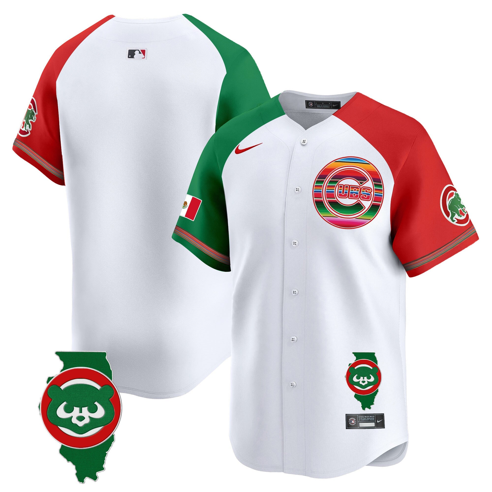 Men’s Chicago Mexico Illinois Patch Vapor Premier Limited Jersey