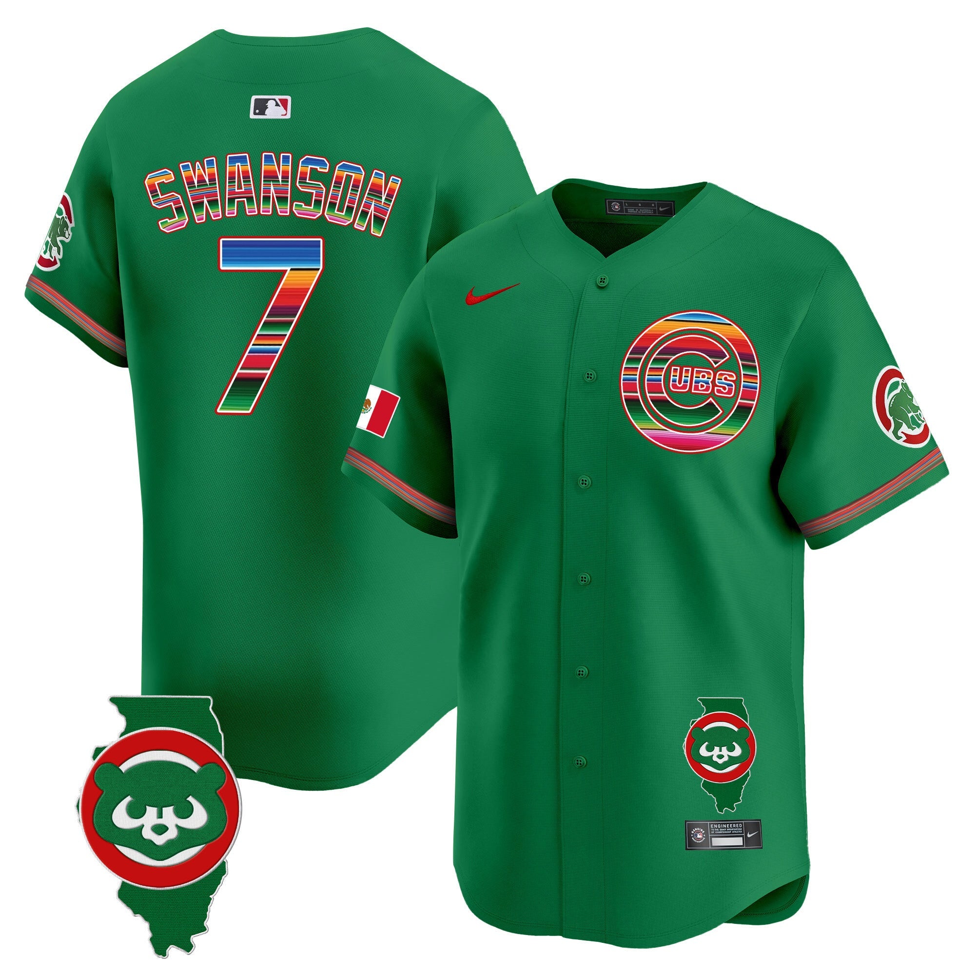 Men’s Chicago Mexico Illinois Patch Vapor Premier Limited Jersey