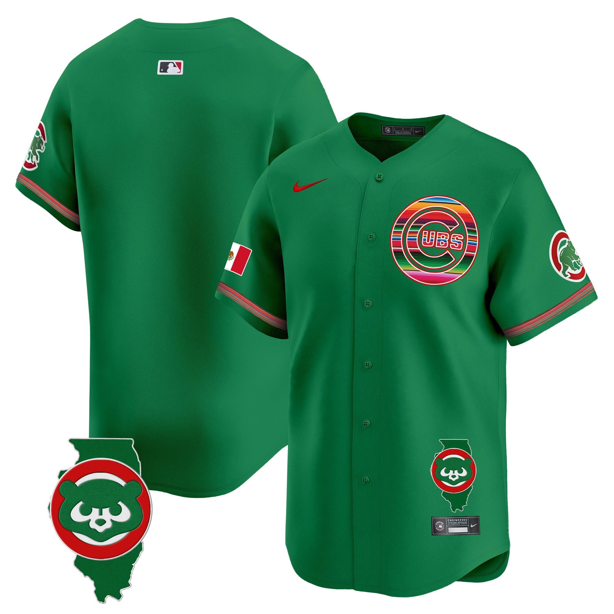 Men’s Chicago Mexico Illinois Patch Vapor Premier Limited Jersey