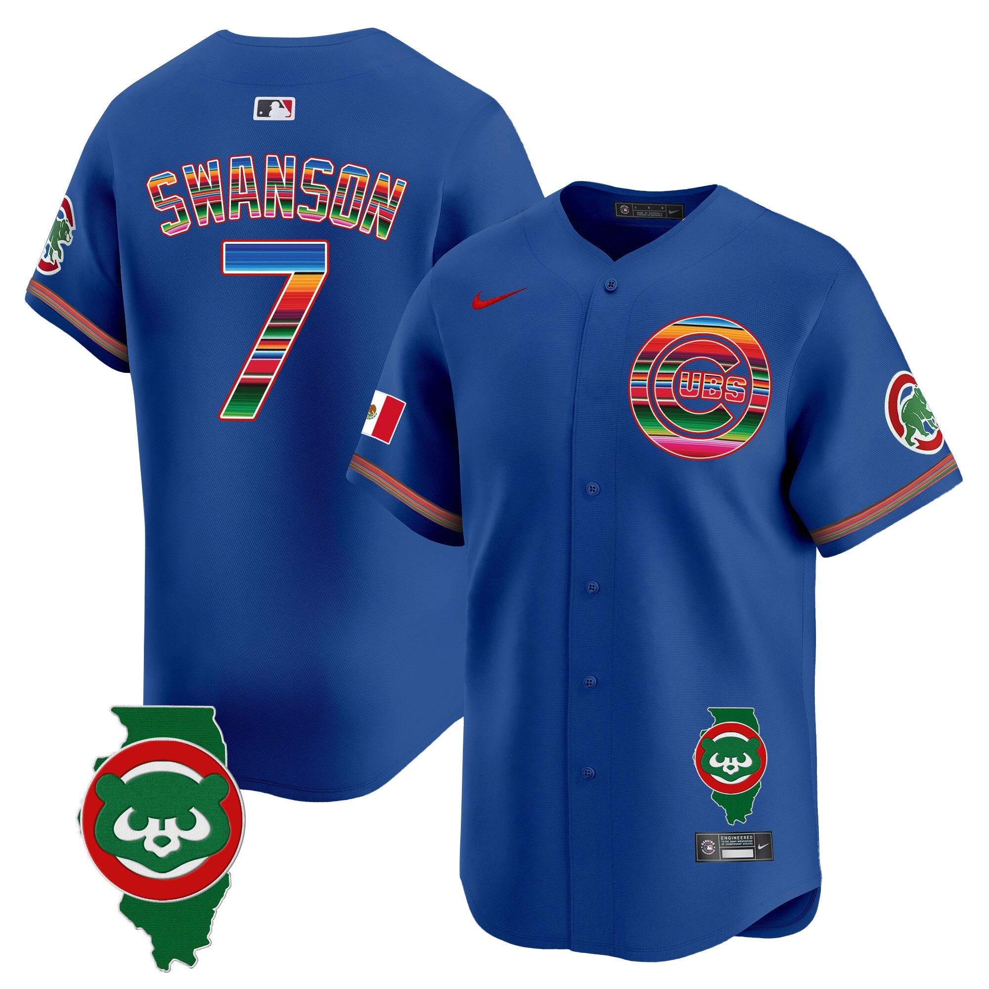 Men’s Chicago Mexico Illinois Patch Vapor Premier Limited Jersey