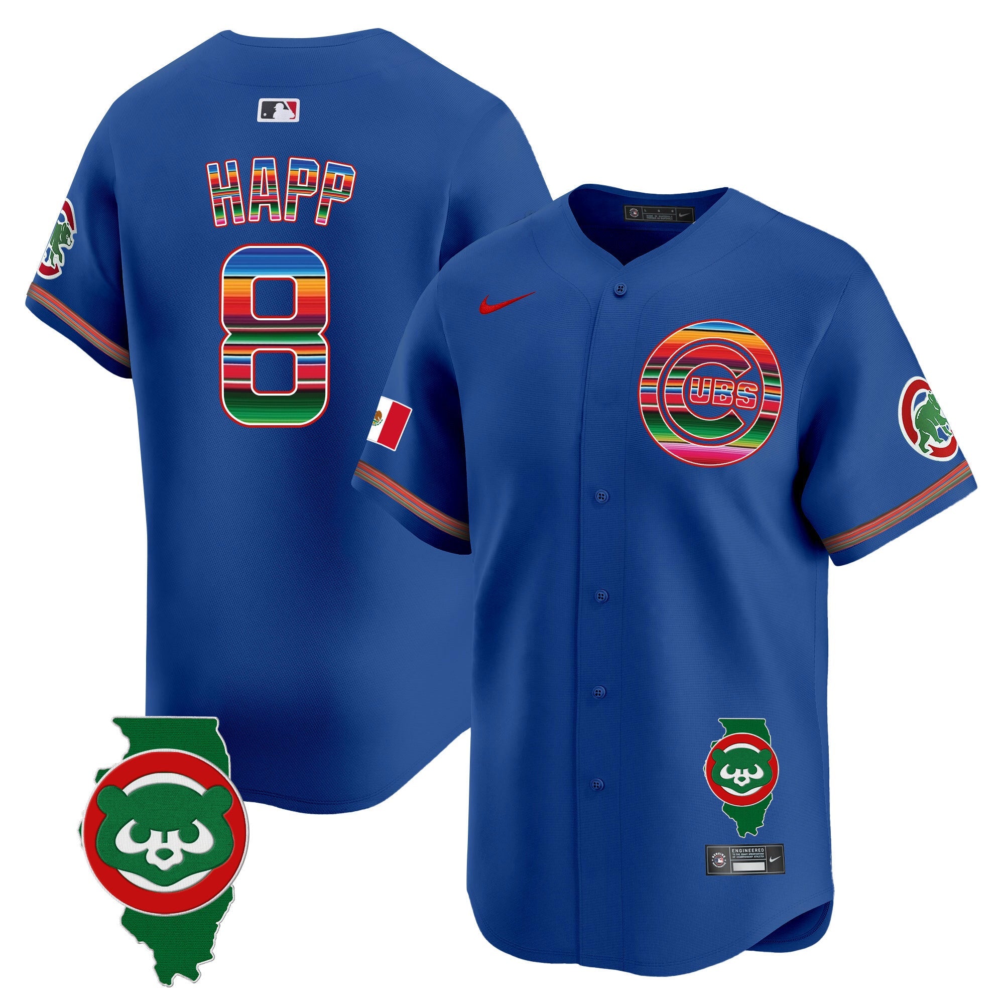 Men’s Chicago Mexico Illinois Patch Vapor Premier Limited Jersey