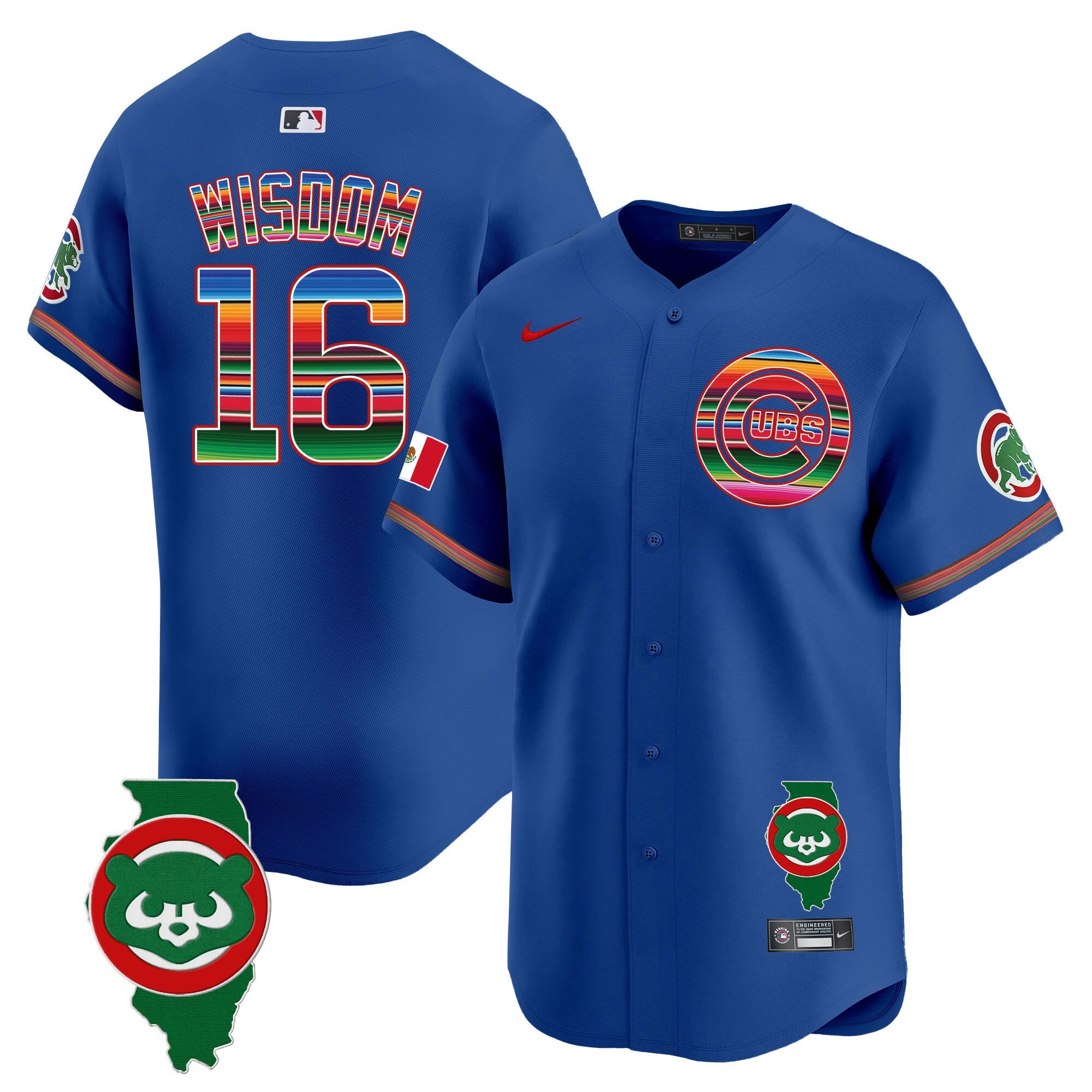 Men’s Chicago Mexico Illinois Patch Vapor Premier Limited Jersey