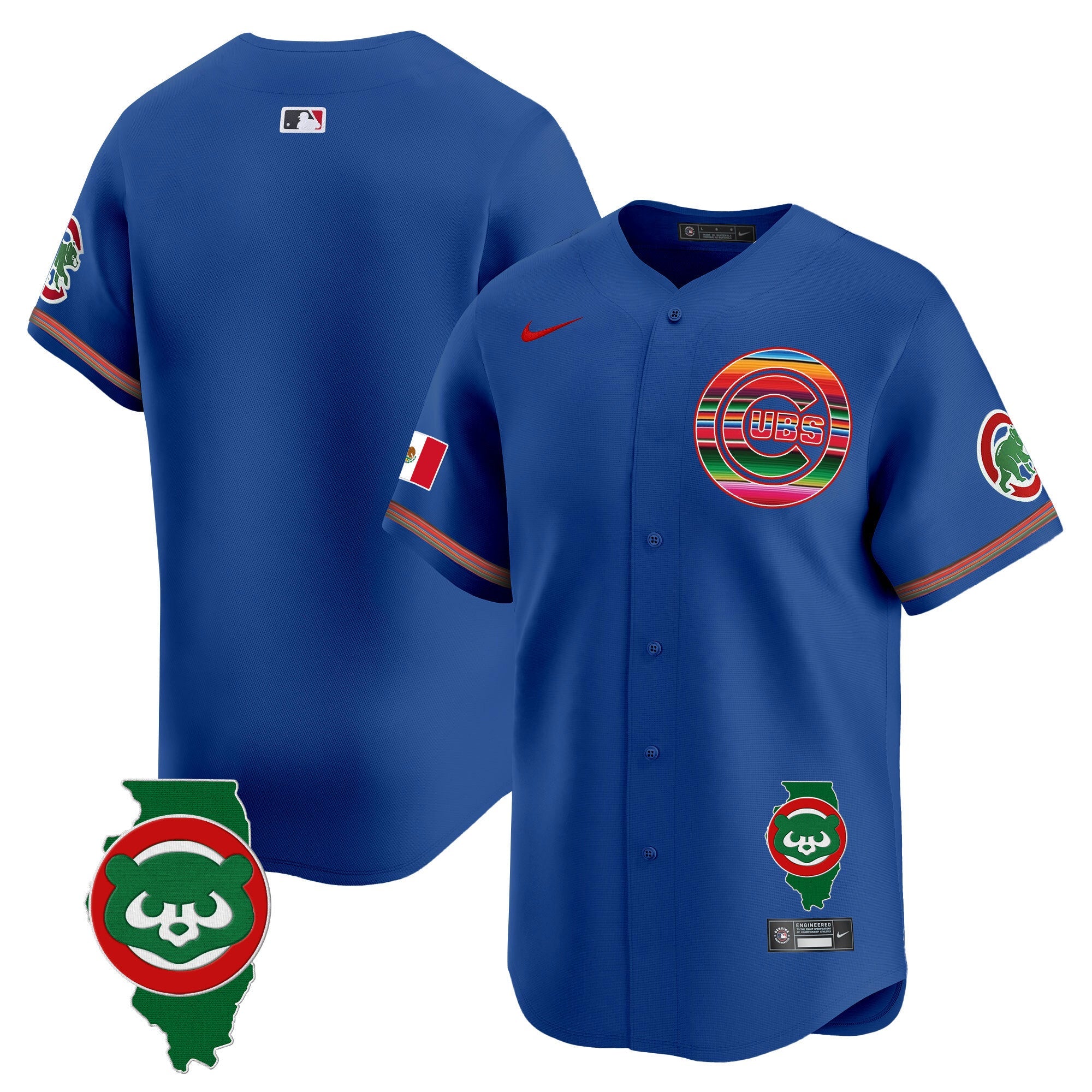 Men’s Chicago Mexico Illinois Patch Vapor Premier Limited Jersey