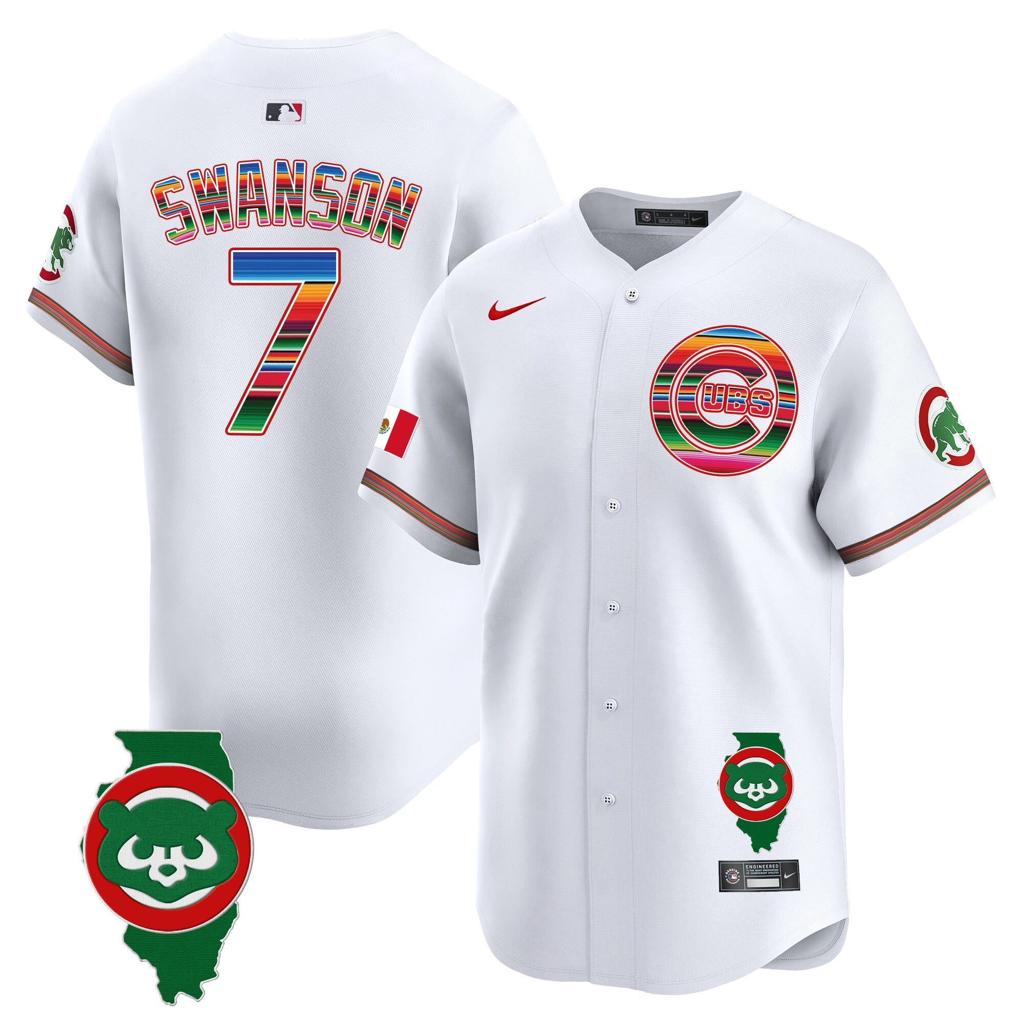 Men’s Chicago Mexico Illinois Patch Vapor Premier Limited Jersey