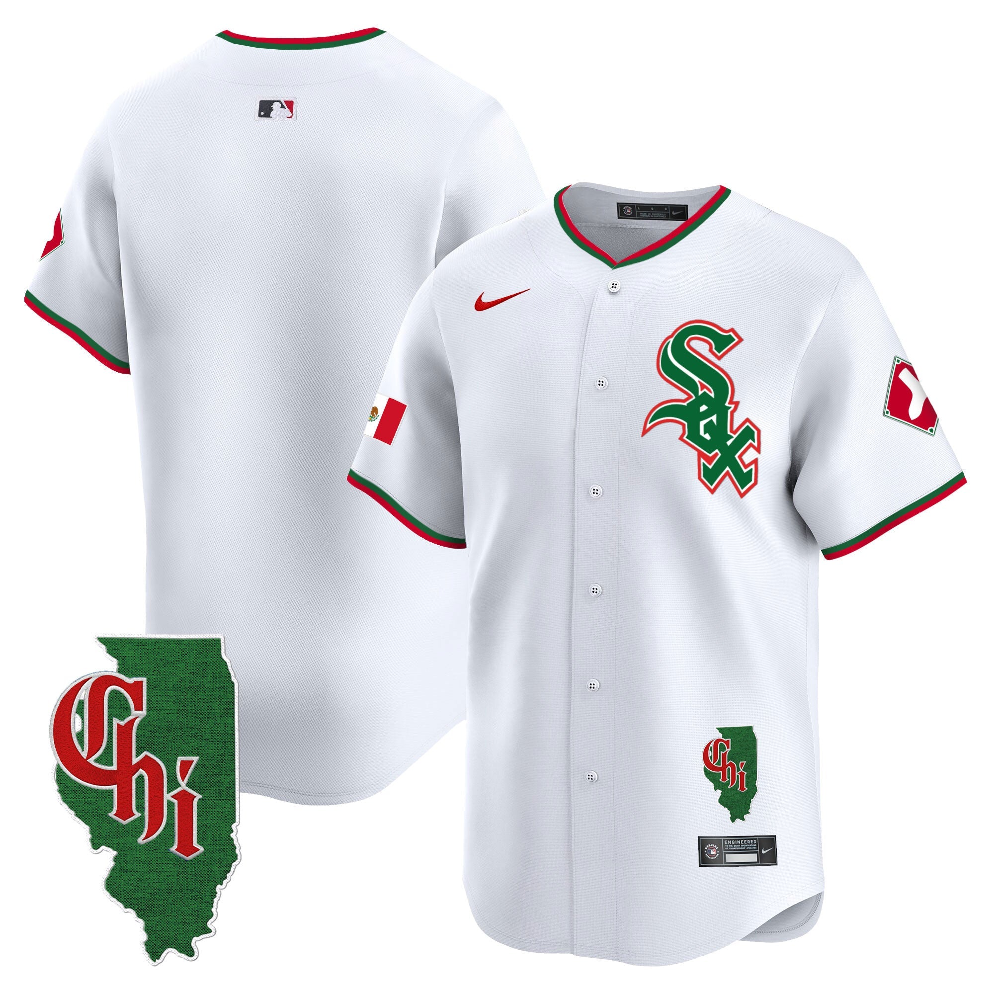 Men’s Chicago Mexico Vapor Premier Limited Jersey – Illinois Patch