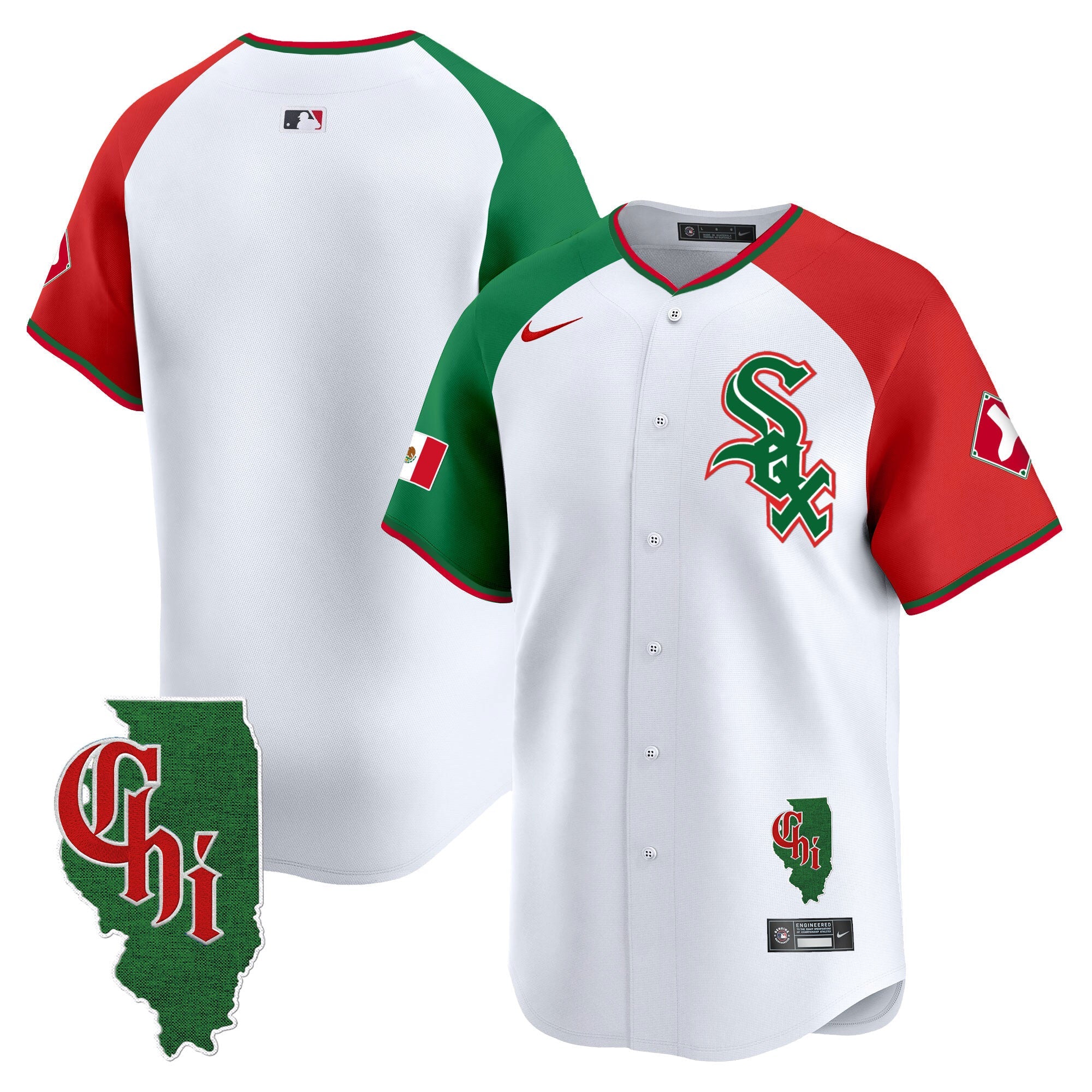 Men’s Chicago Mexico Vapor Premier Limited Jersey – Illinois Patch