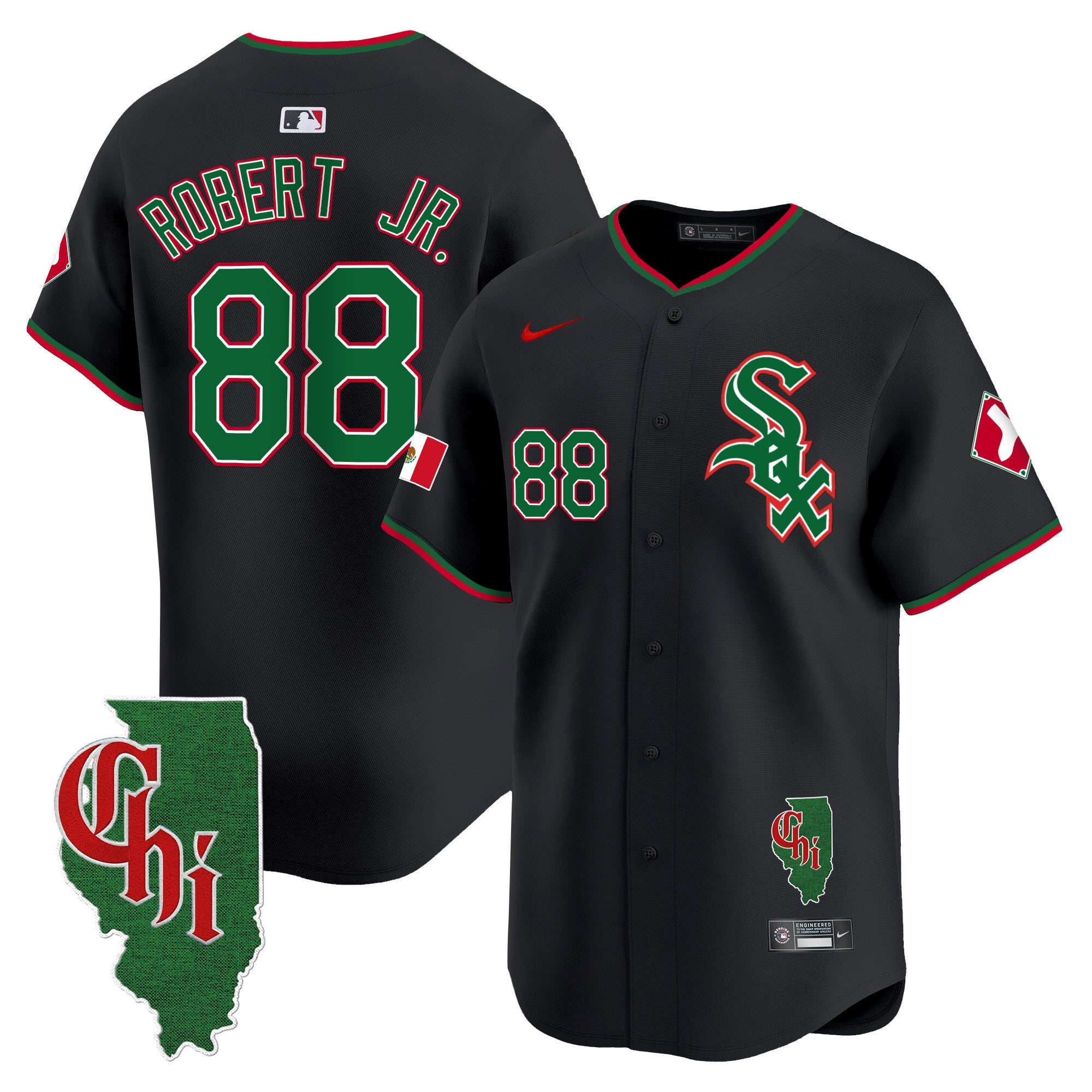 Men’s Chicago Mexico Vapor Premier Limited Jersey – Illinois Patch