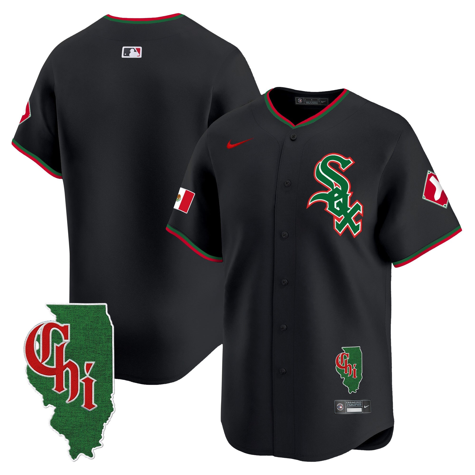 Men’s Chicago Mexico Vapor Premier Limited Jersey – Illinois Patch